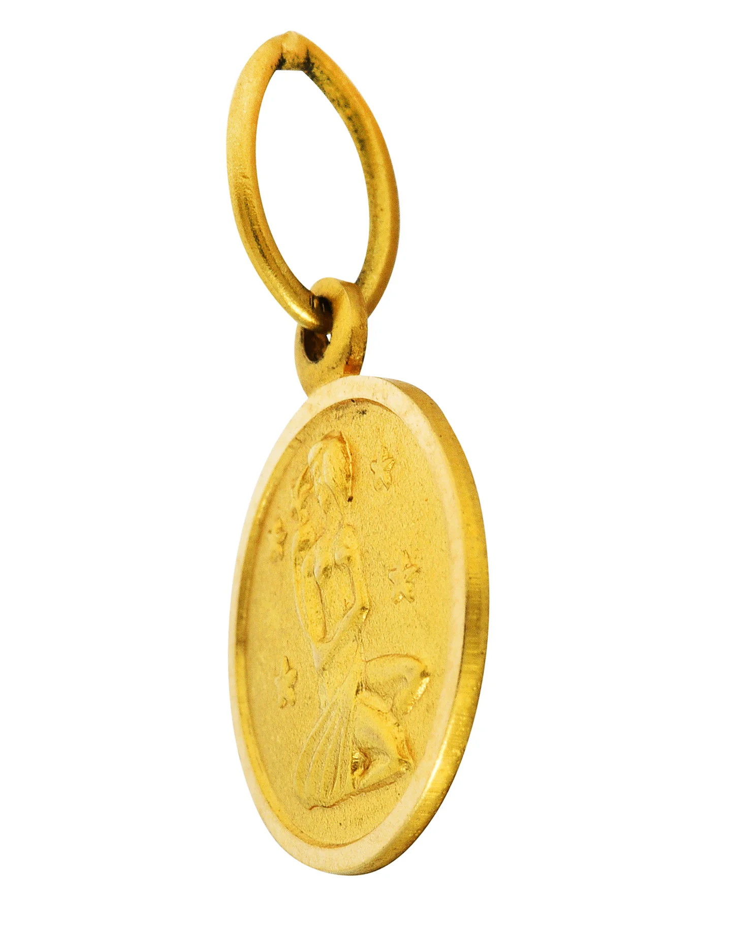 1970's Italian Vintage 18 Karat Yellow Gold Virgo Zodiac Charm - Image 4