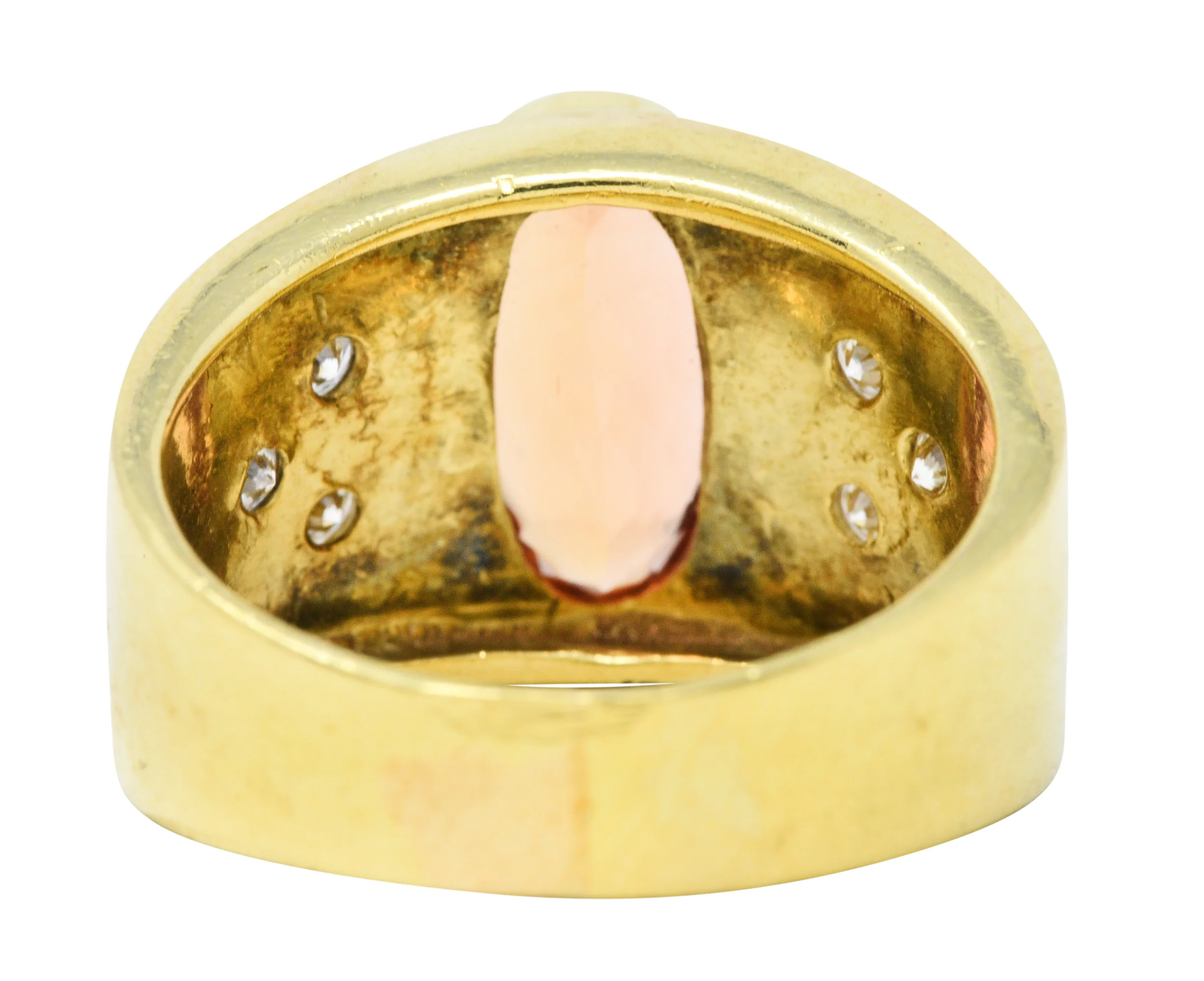 1970's Vintage Imperial Topaz Diamond 18 Karat Gold Band Ring - Image 4