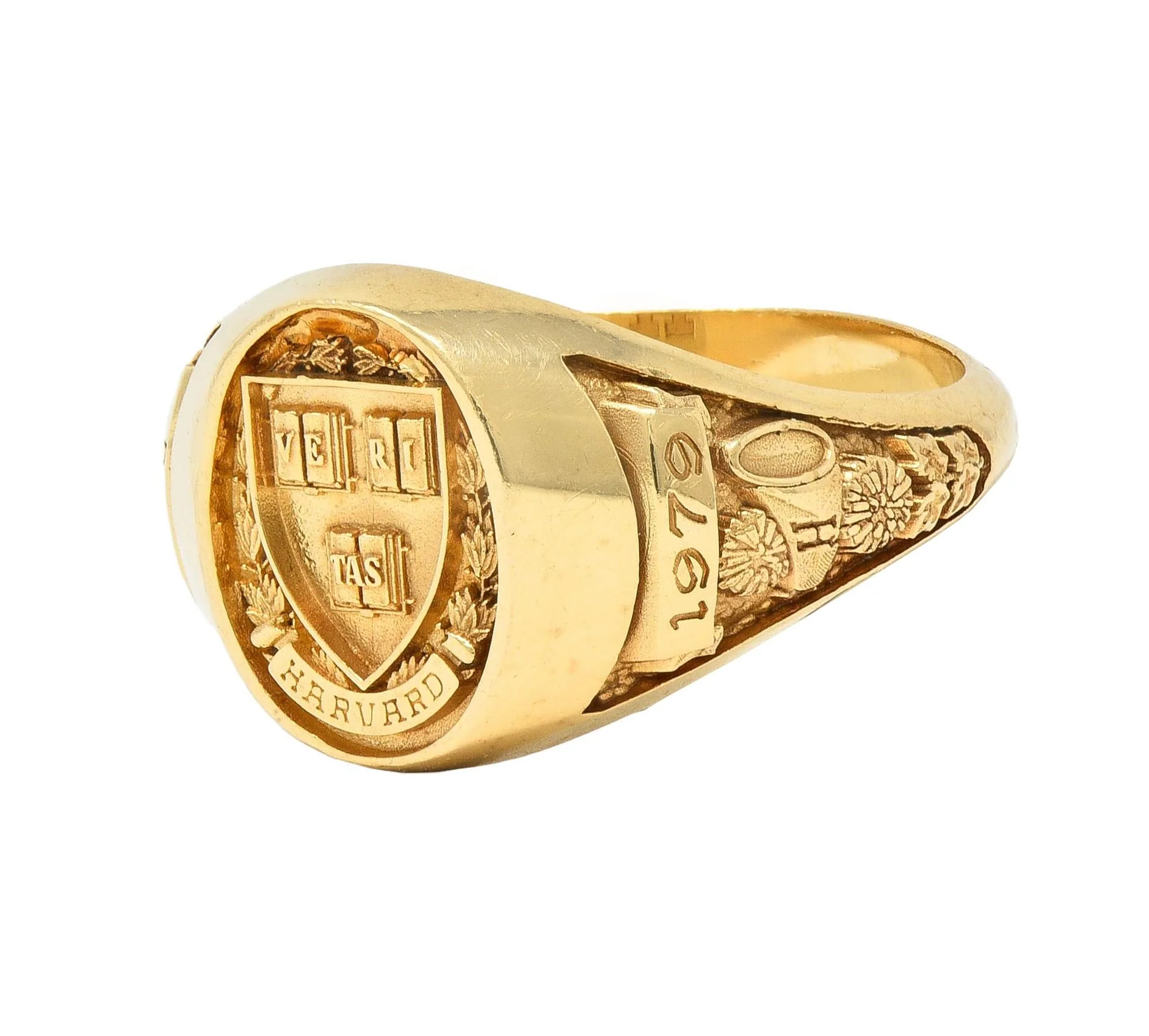 1979 14 Karat Yellow Gold Vintage Harvard Intaglio Signet Class Unisex Ring - Image 12