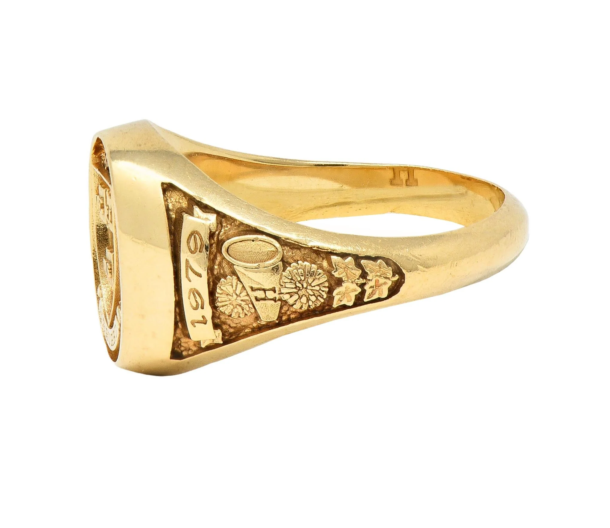 1979 14 Karat Yellow Gold Vintage Harvard Intaglio Signet Class Unisex Ring - Image 5