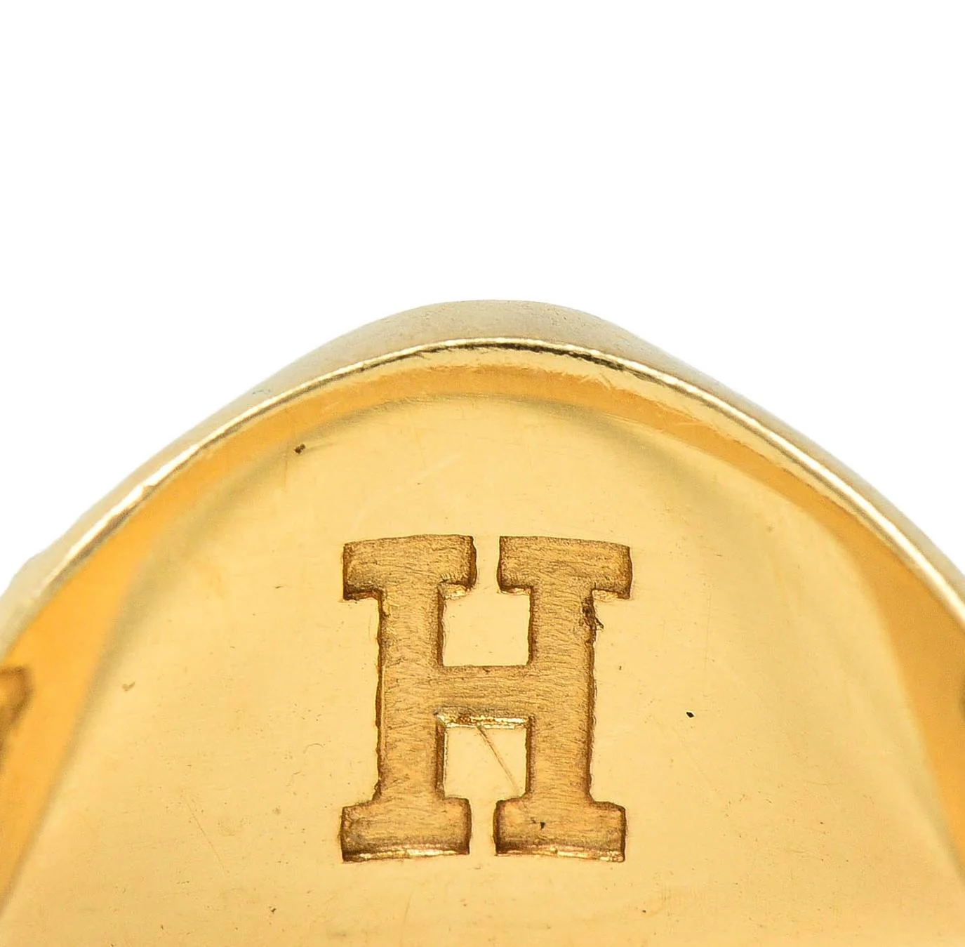 1979 14 Karat Yellow Gold Vintage Harvard Intaglio Signet Class Unisex Ring - Image 6