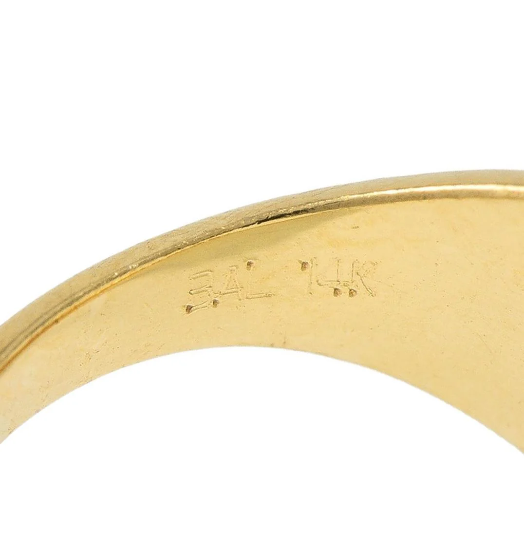 1979 14 Karat Yellow Gold Vintage Harvard Intaglio Signet Class Unisex Ring - Image 7