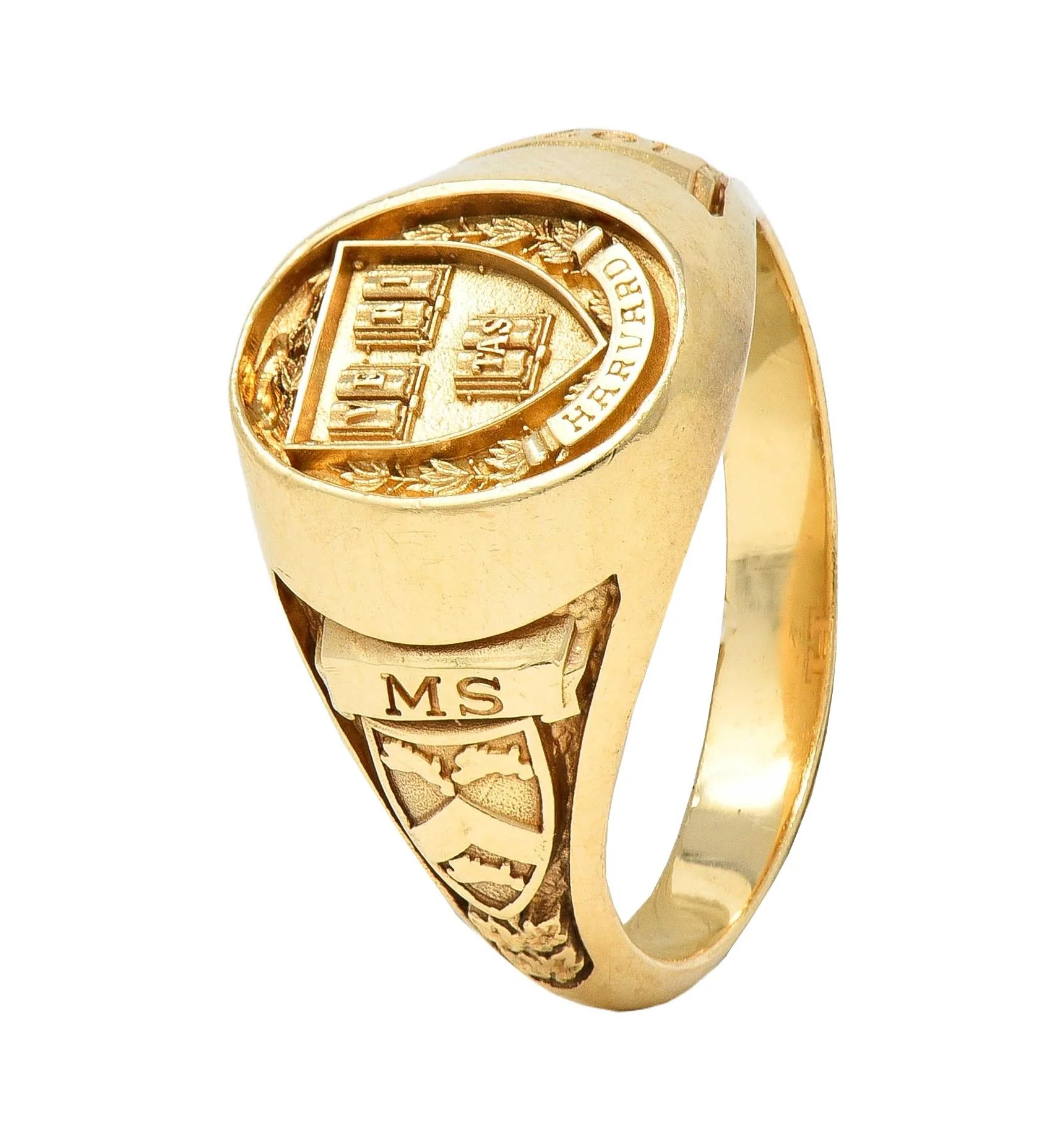 1979 14 Karat Yellow Gold Vintage Harvard Intaglio Signet Class Unisex Ring - Image 8