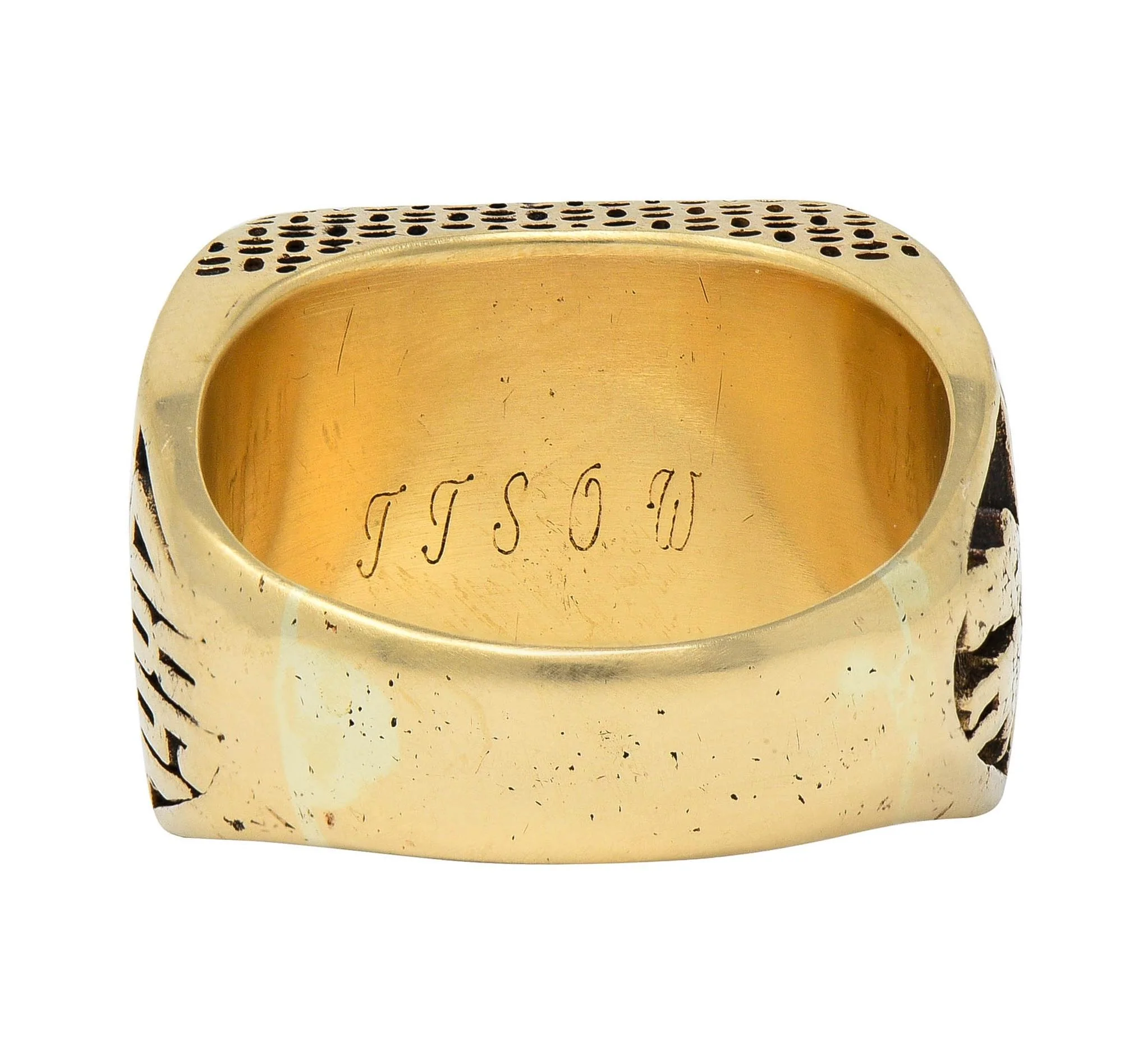 1980 14 Karat Yellow Gold Vintage MIT Intaglio Signet Beaver Class Unisex Ring - Image 3