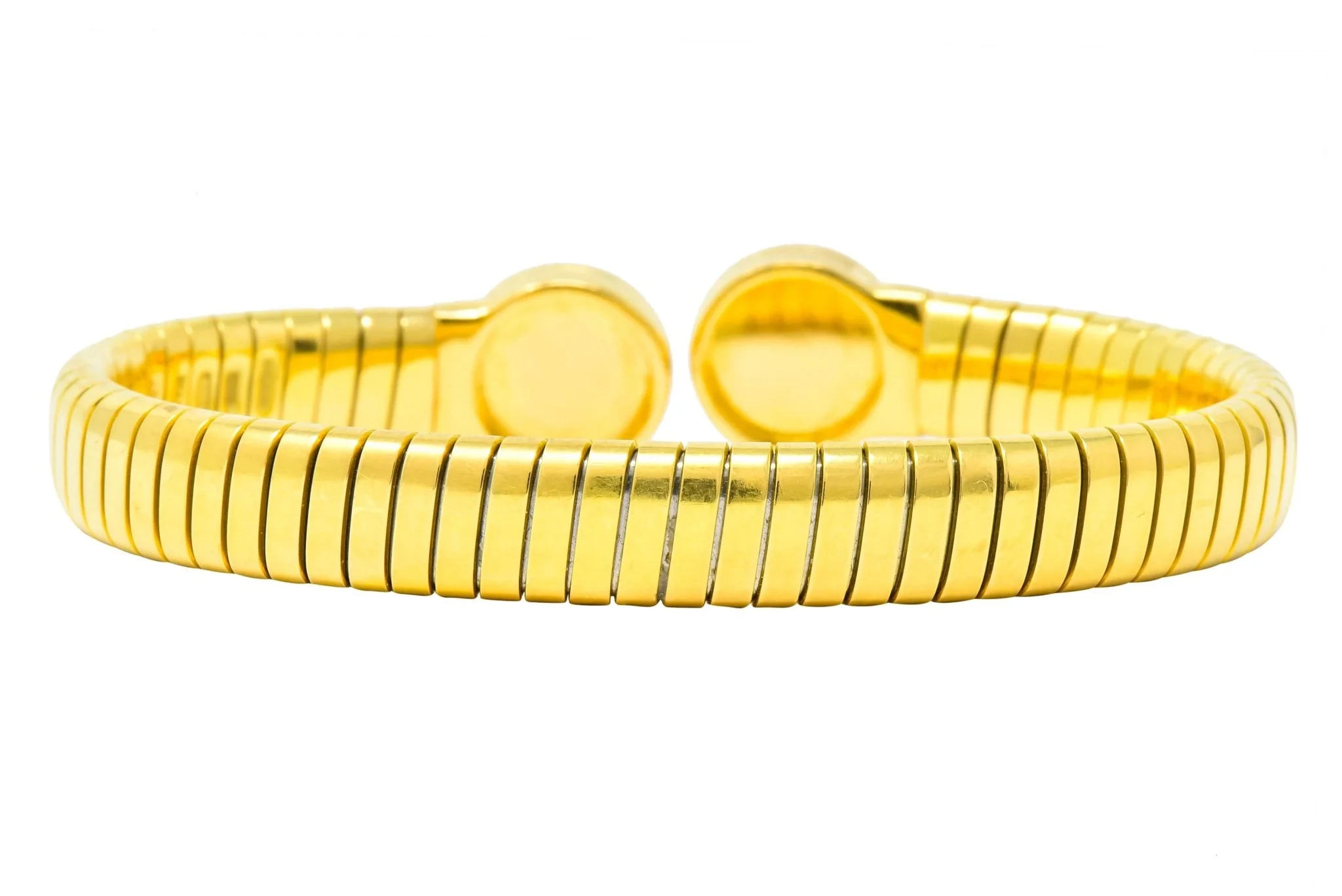 1980 Bulgari Tubogas 18 Karat Gold Black Onyx Bracelet - Image 4