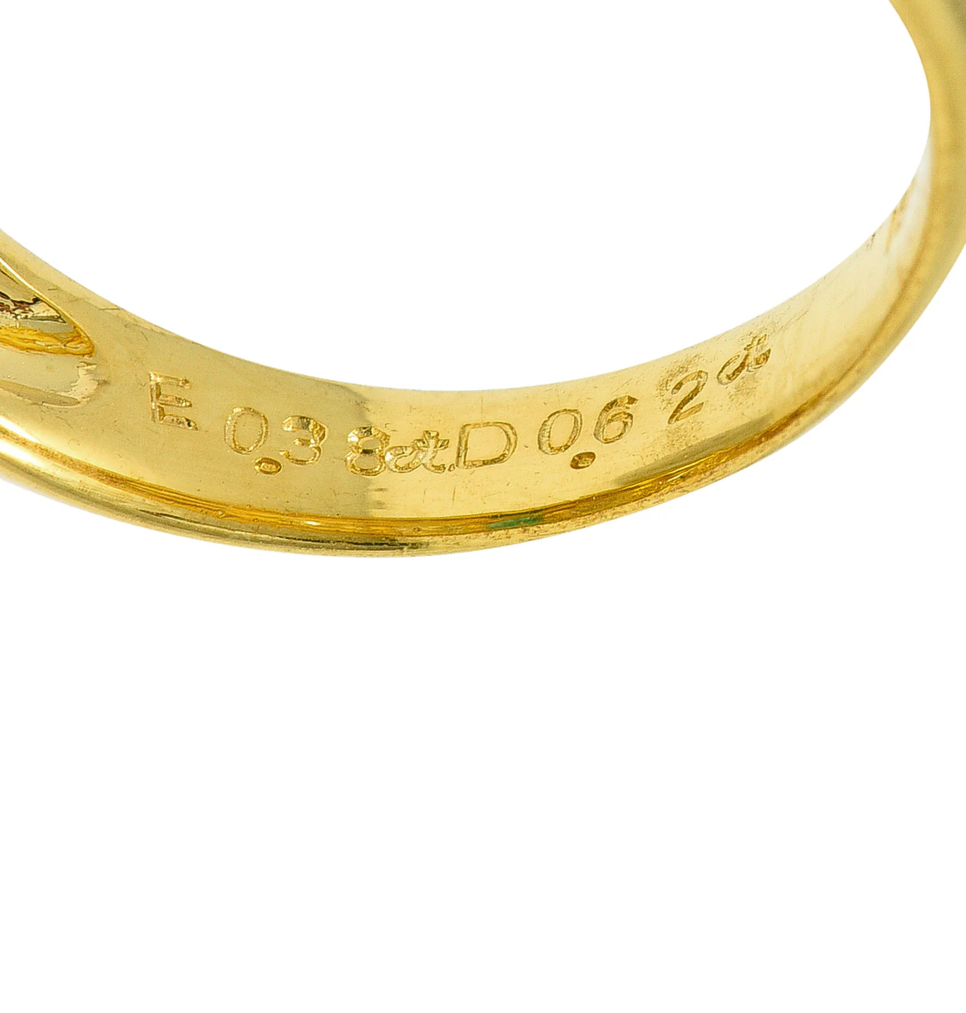 1980's 1.00 CTW Emerald Diamond 18 Karat Yellow Gold Vintage Gemstone Ring - Image 8