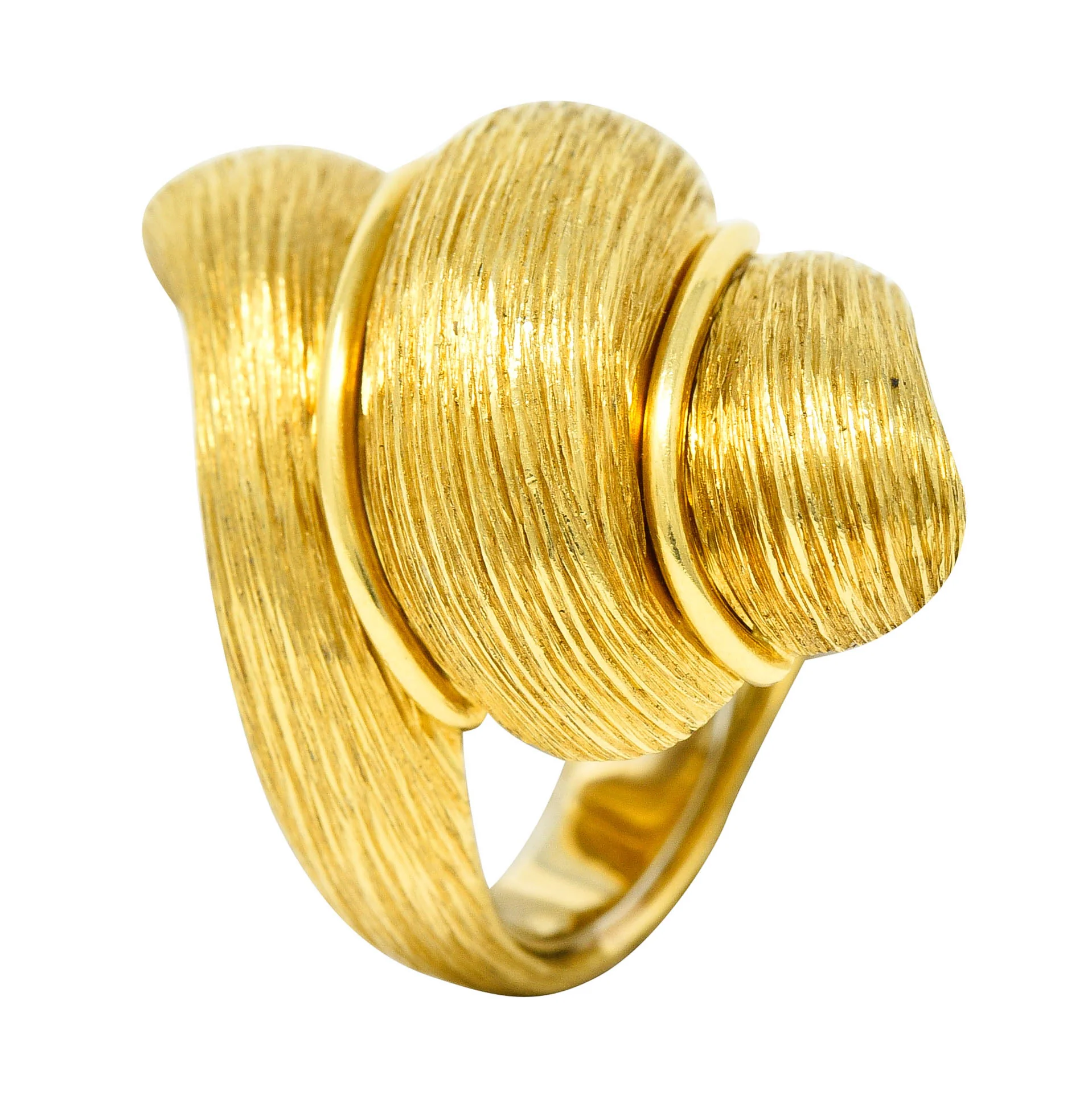 1980's Henry Dunay 18 Karat Yellow Gold Sabi Twist Statement Ring - Image 10