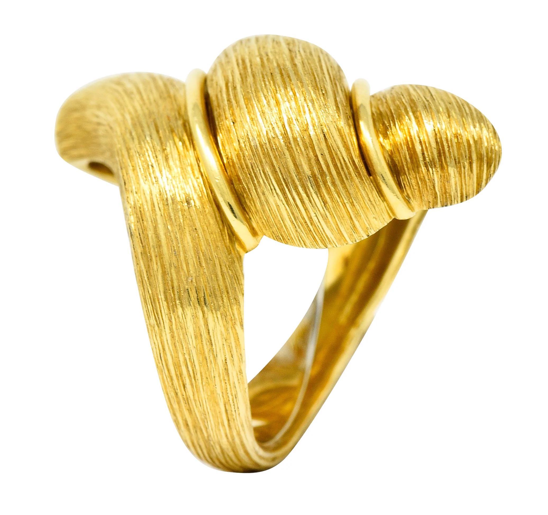 1980's Henry Dunay 18 Karat Yellow Gold Sabi Twist Statement Ring - Image 9