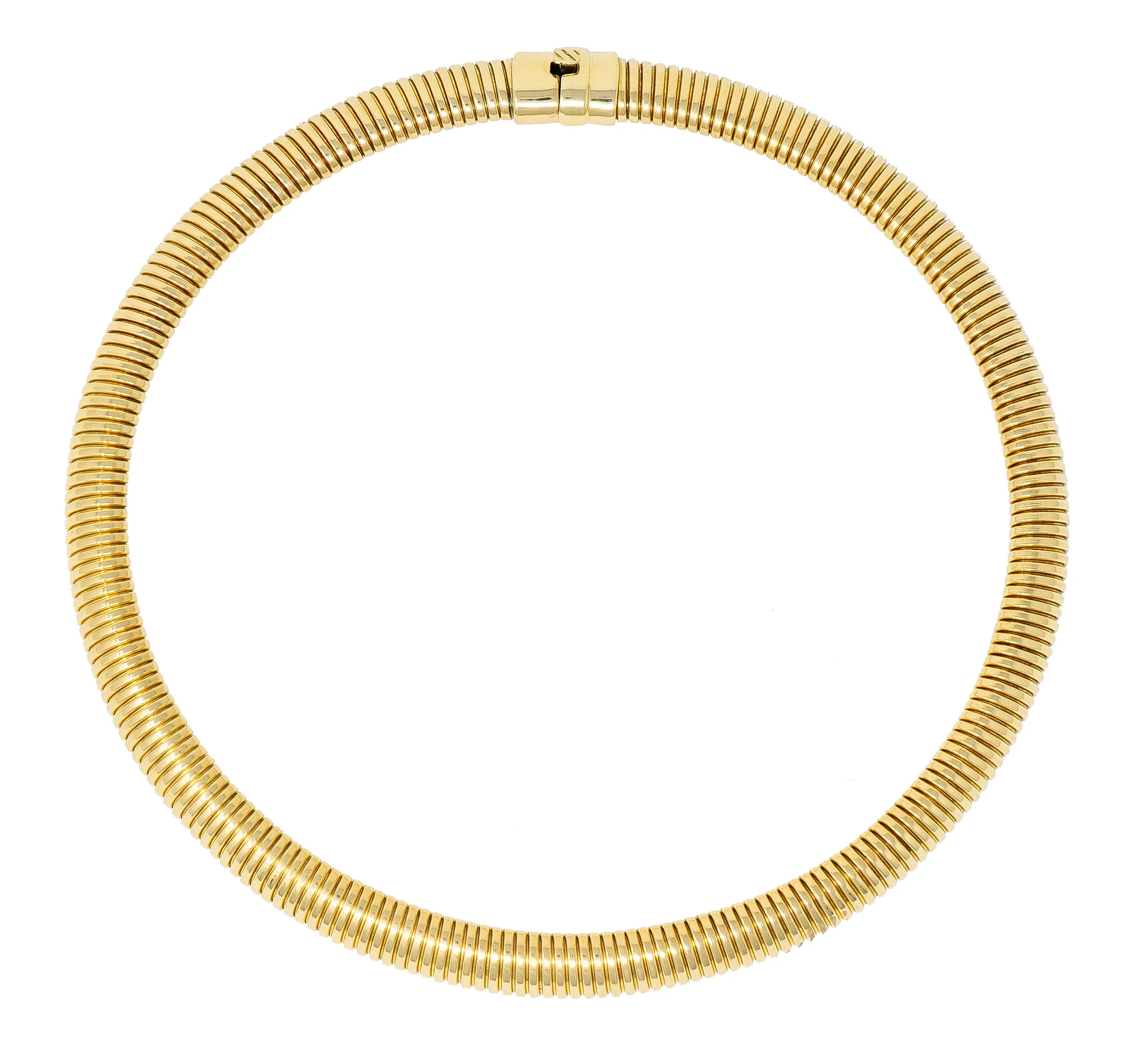 1980's Vintage 14 Karat Gold Tubogas Collar Necklace - Image 2