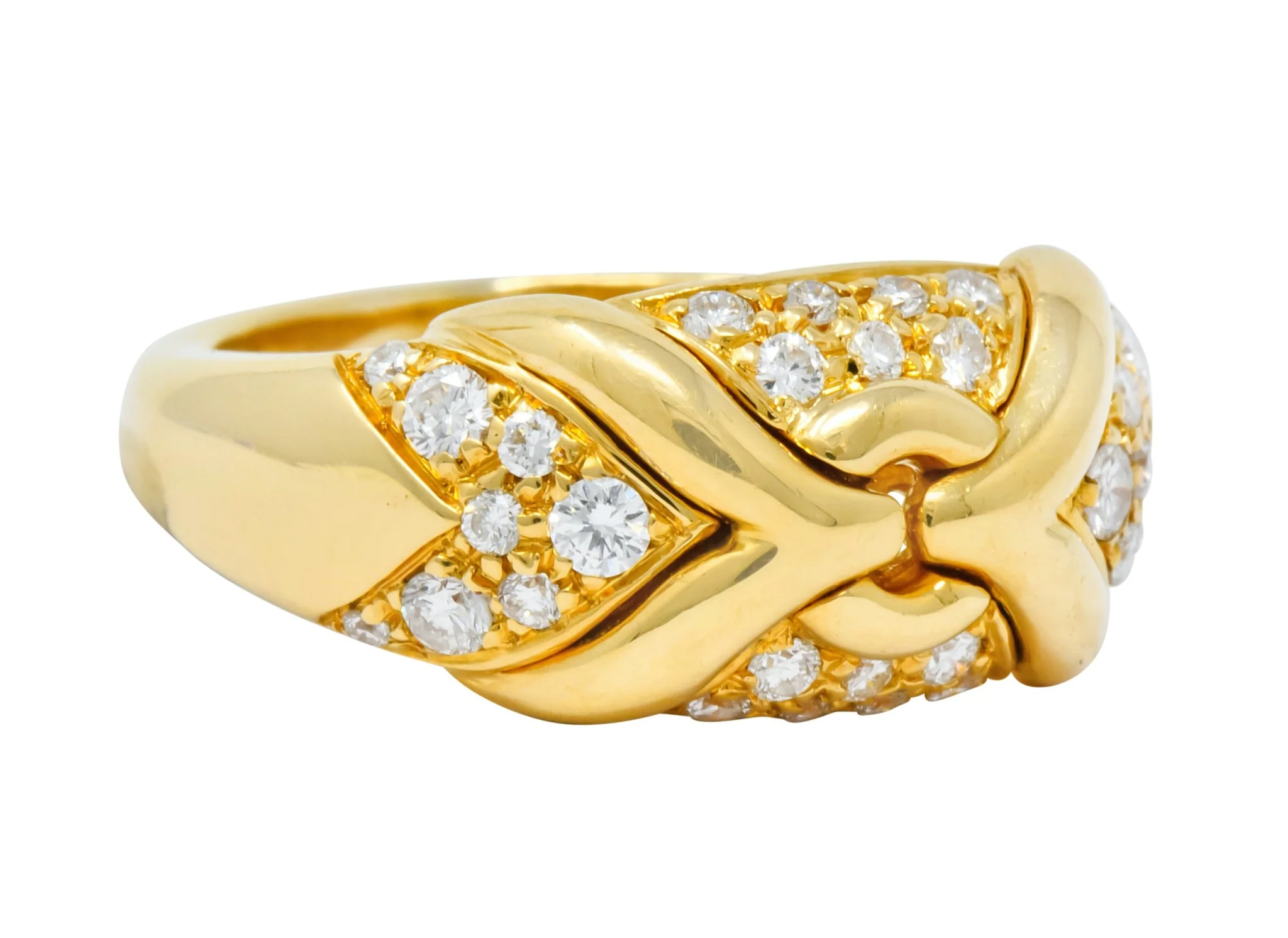 1980's Vintage Bulgari 0.82 CTW Diamond 18 Karat Gold Trika Band Ring - Image 2