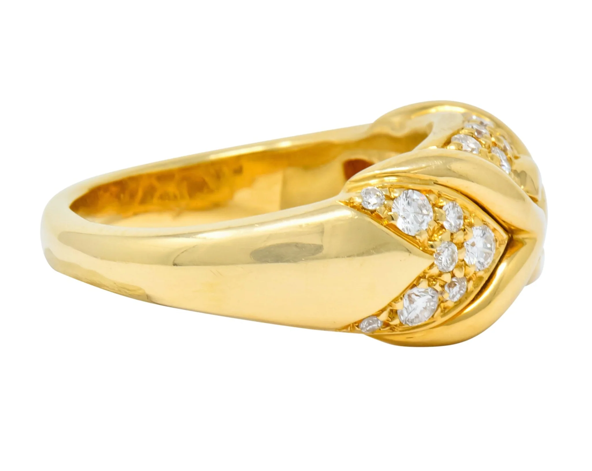 1980's Vintage Bulgari 0.82 CTW Diamond 18 Karat Gold Trika Band Ring - Image 3