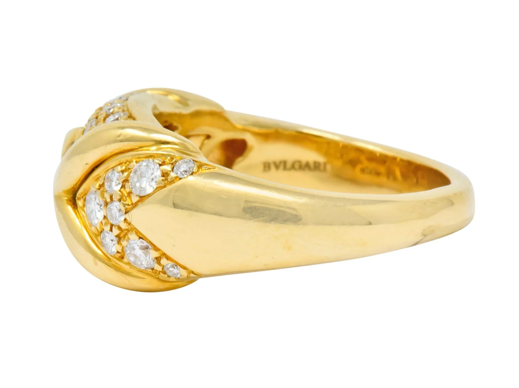 1980's Vintage Bulgari 0.82 CTW Diamond 18 Karat Gold Trika Band Ring - Image 4