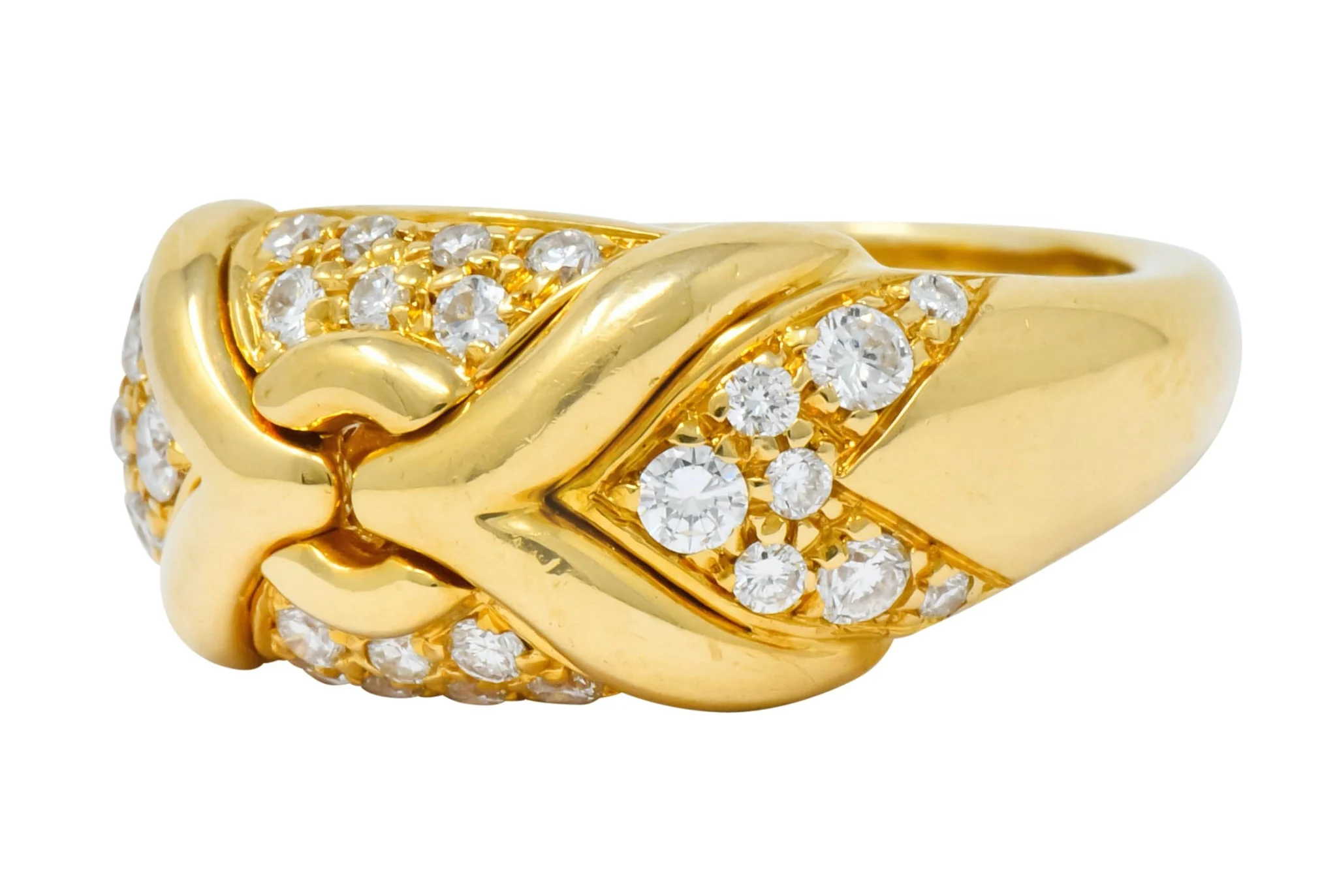 1980's Vintage Bulgari 0.82 CTW Diamond 18 Karat Gold Trika Band Ring - Image 5