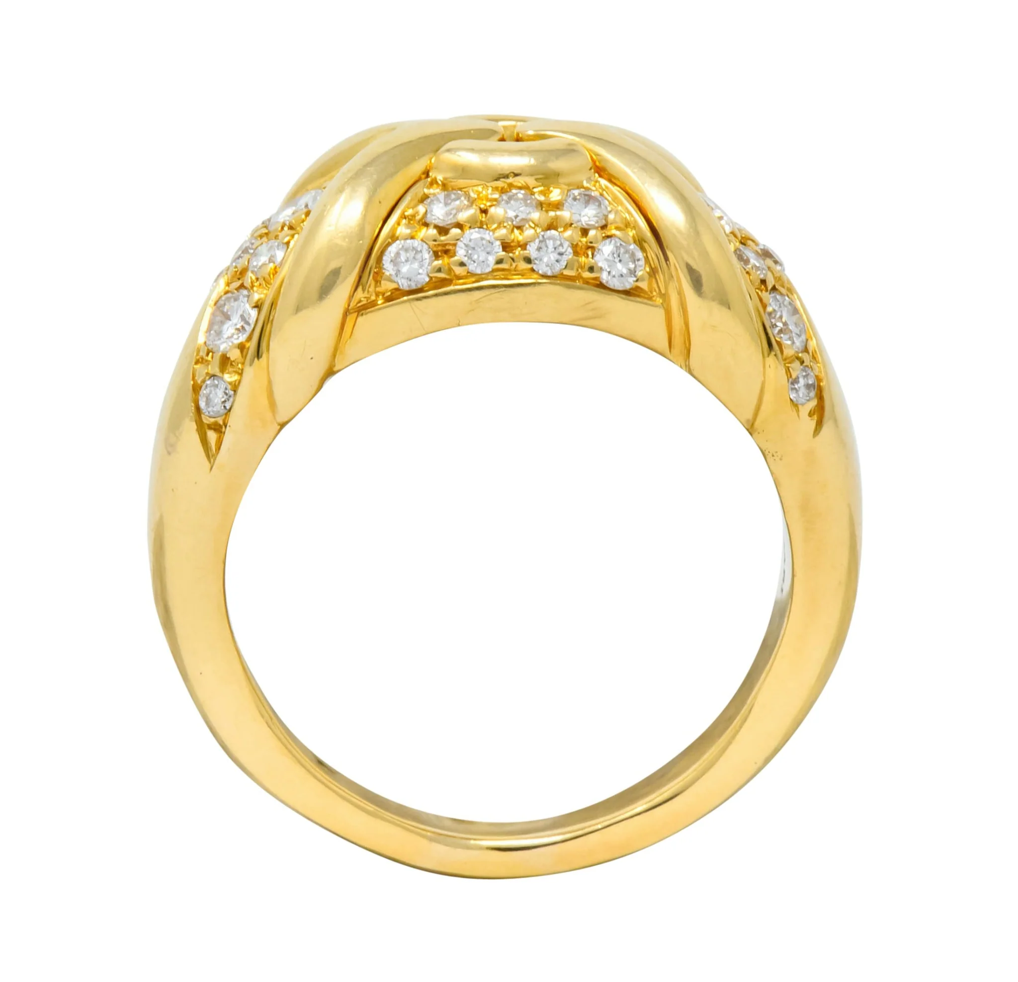 1980's Vintage Bulgari 0.82 CTW Diamond 18 Karat Gold Trika Band Ring - Image 6