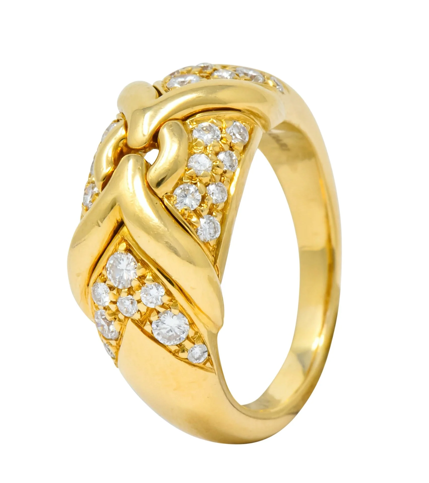 1980's Vintage Bulgari 0.82 CTW Diamond 18 Karat Gold Trika Band Ring - Image 7