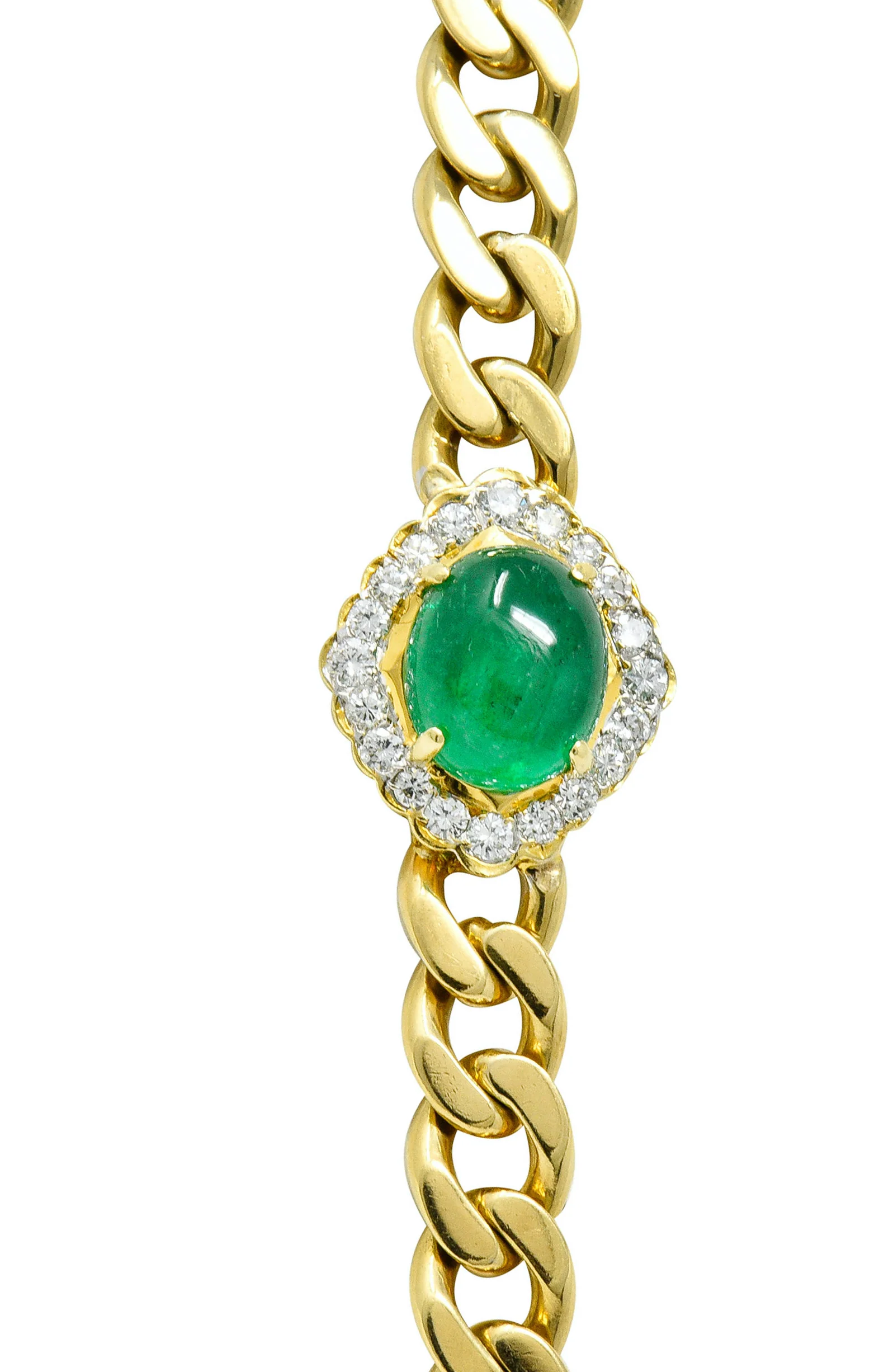 1980's Vintage Sapphire Emerald Ruby Diamond 18 Karat Gold Station Necklace - Image 7