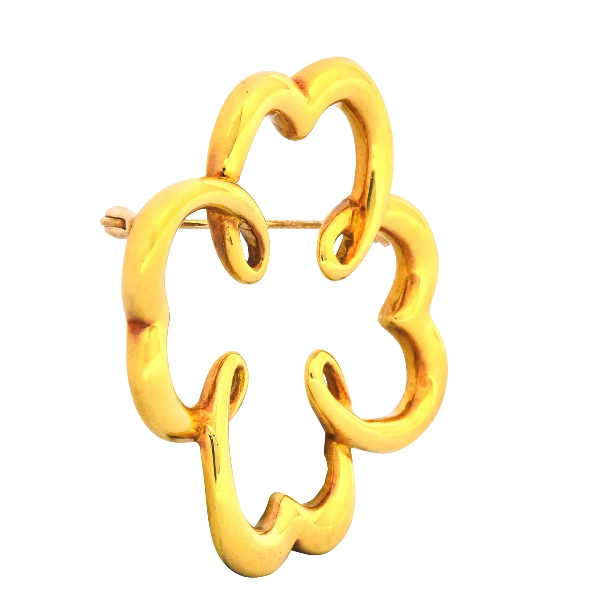 1981 Paloma Picasso Tiffany & Co. 18 Karat Gold Quatrefoil Brooch - Image 3