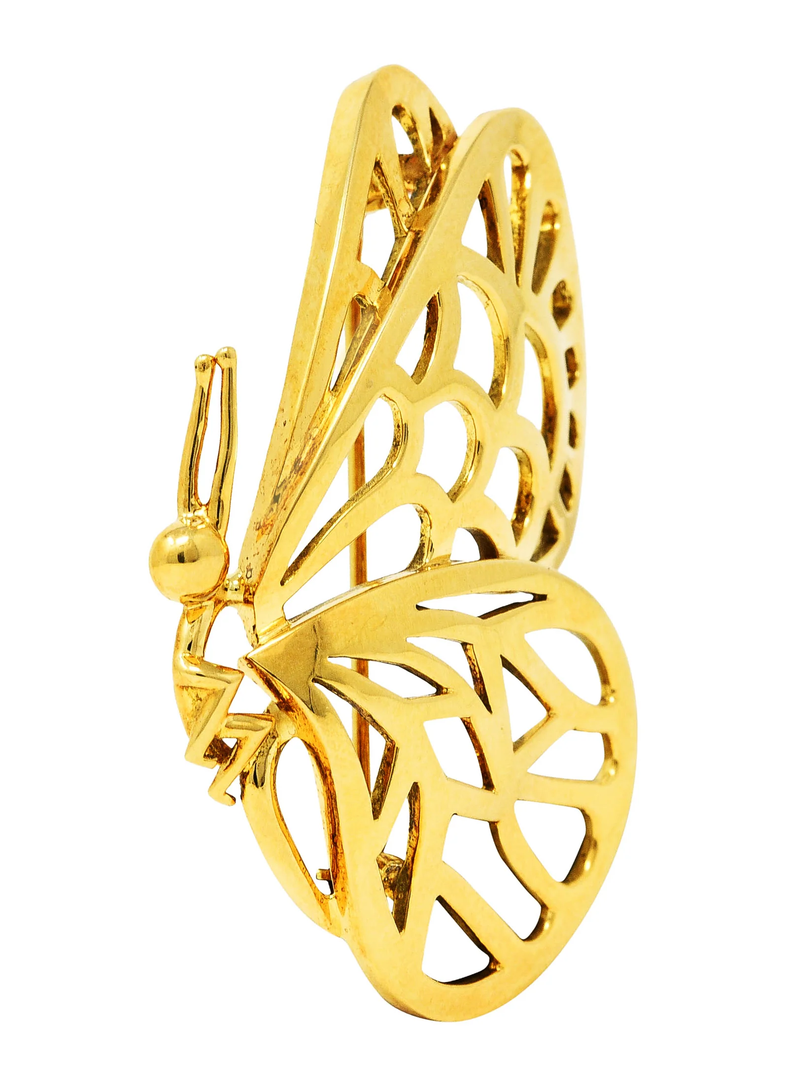 1986 Tiffany & Co. 18 Karat Yellow Gold Vintage Butterfly Brooch - Image 2