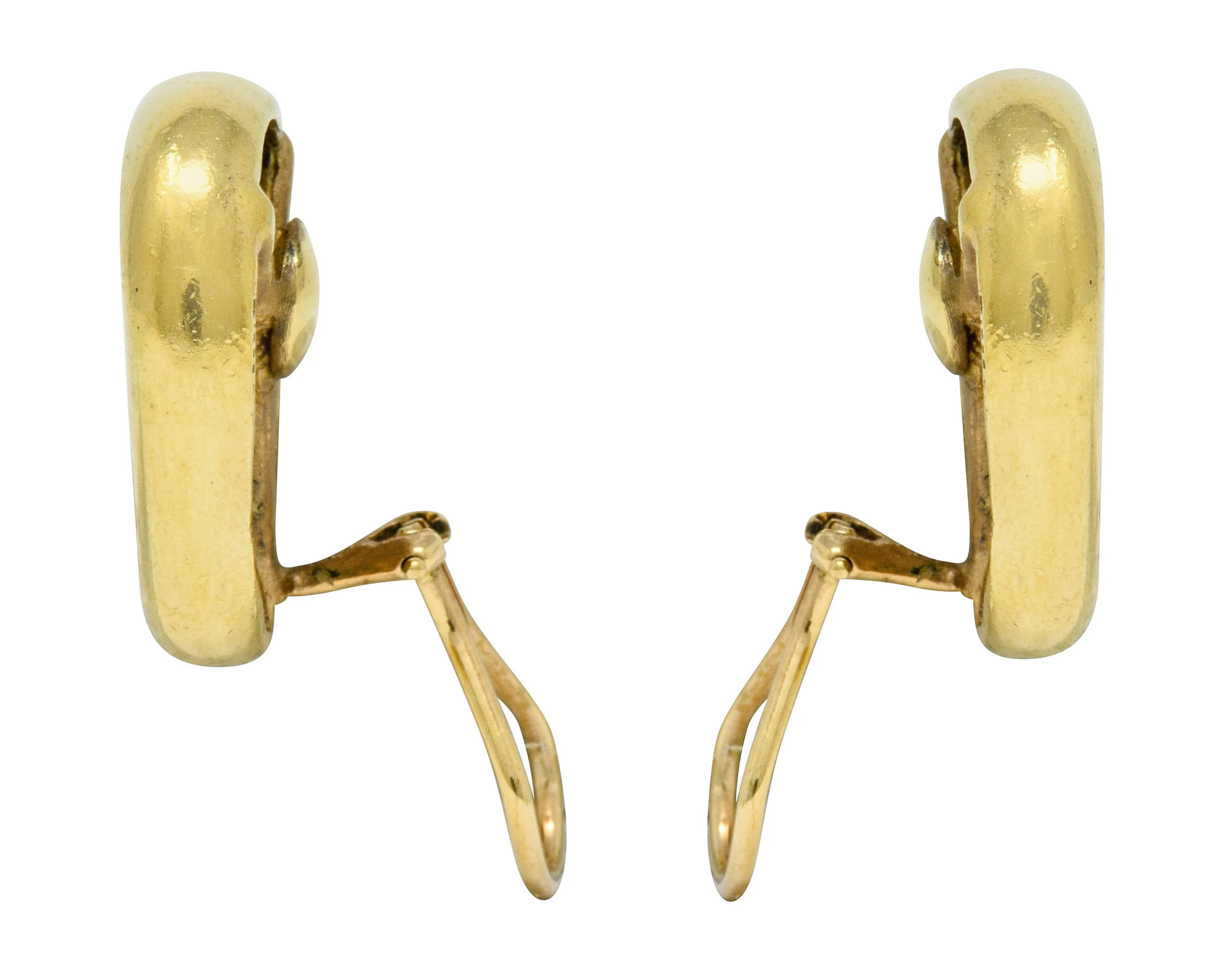 1989 Angela Cummings Vintage 18 Karat Gold Ear-Clip Earrings - Image 5