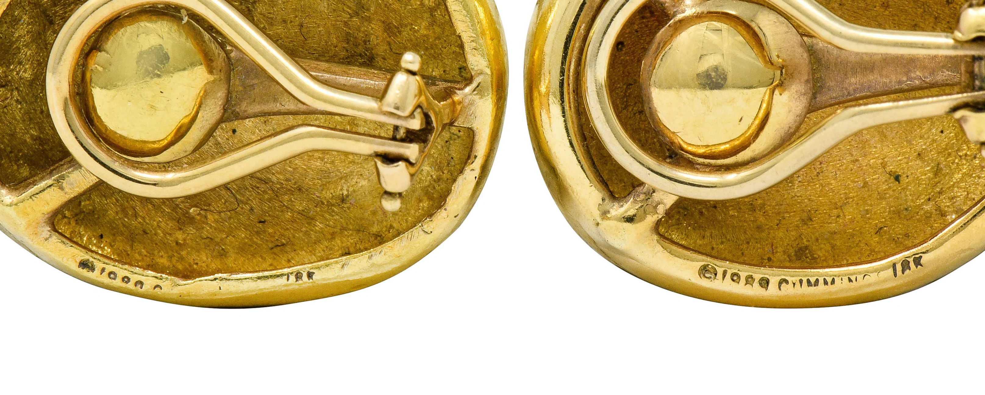 1989 Angela Cummings Vintage 18 Karat Gold Ear-Clip Earrings - Image 6