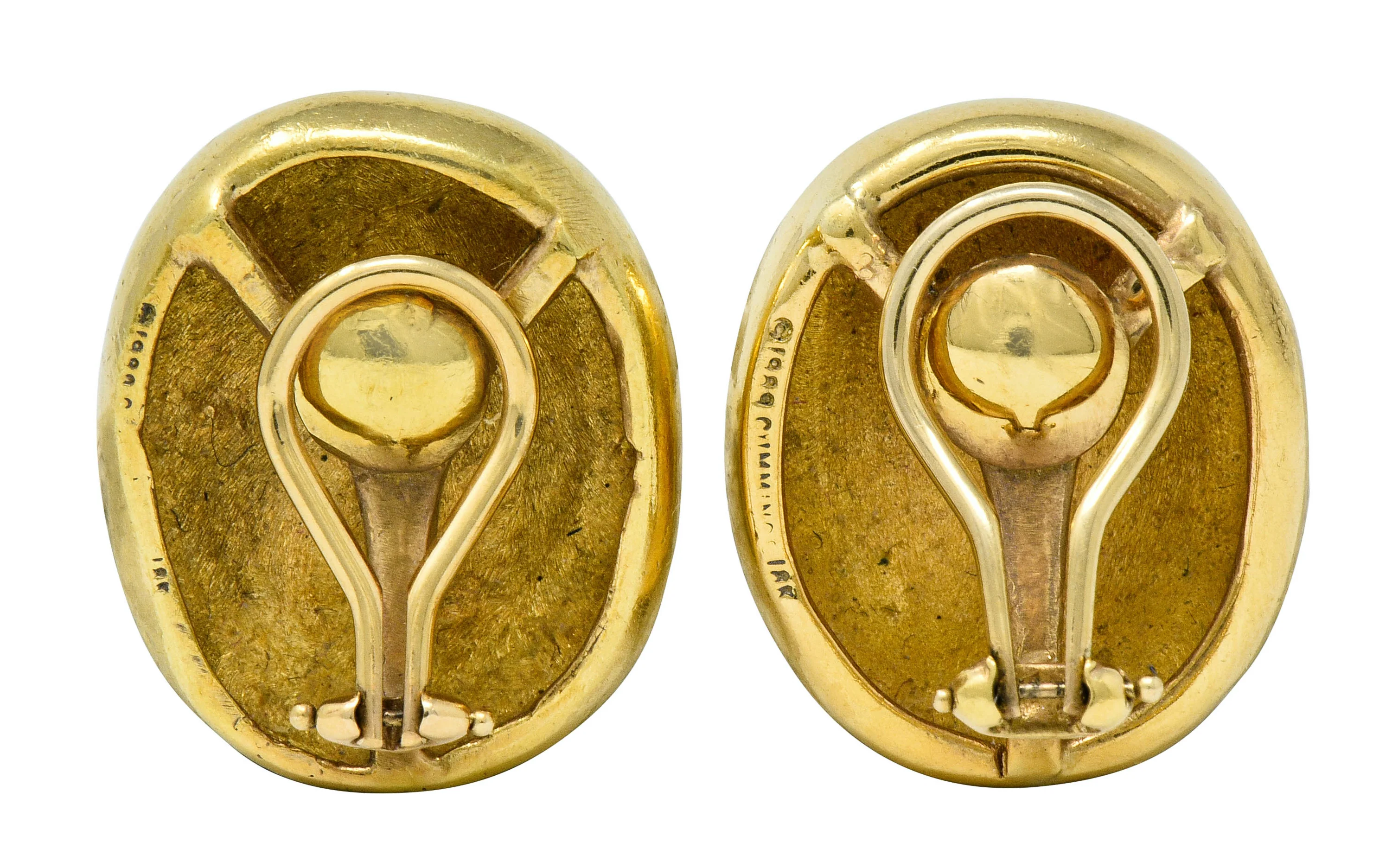 1989 Angela Cummings Vintage 18 Karat Gold Ear-Clip Earrings - Image 7