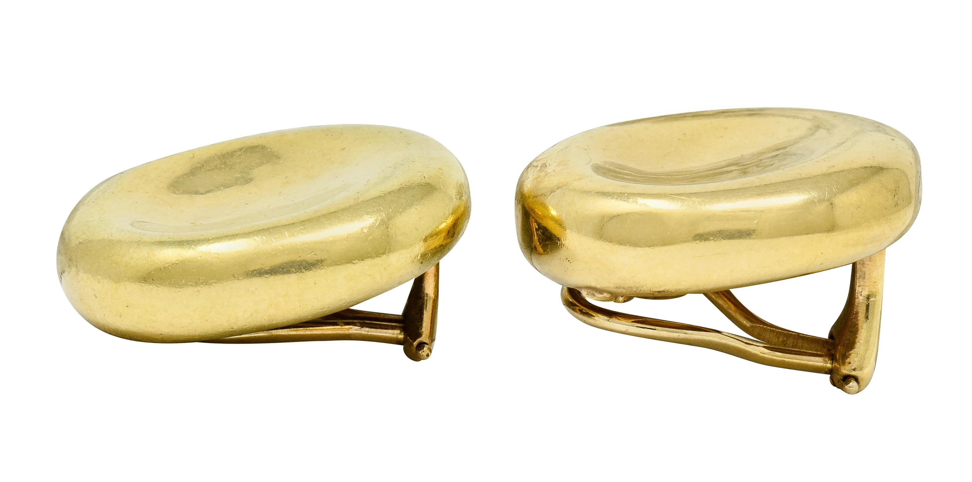 1989 Angela Cummings Vintage 18 Karat Gold Ear-Clip Earrings - Image 8