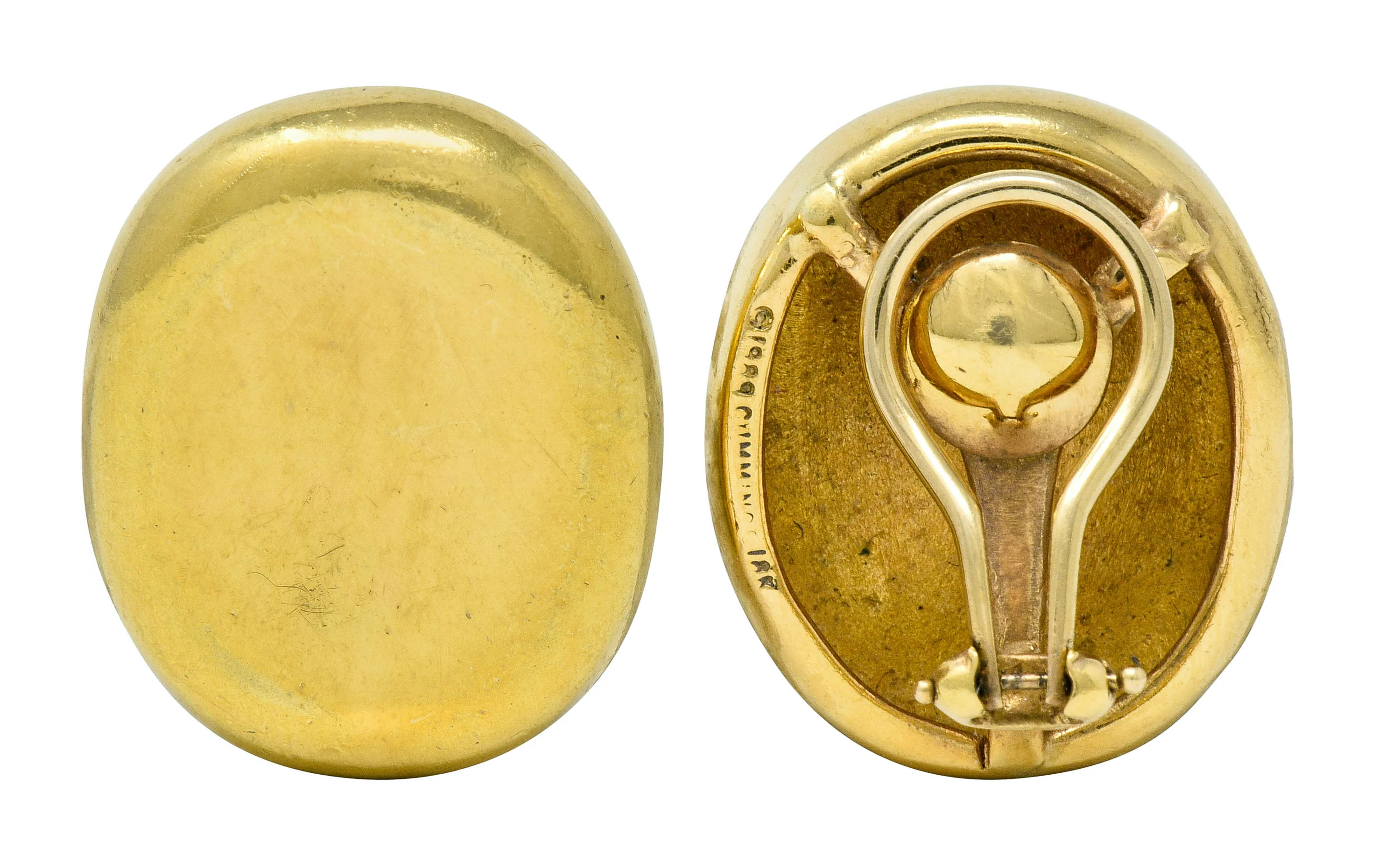 1989 Angela Cummings Vintage 18 Karat Gold Ear-Clip Earrings - Image 9