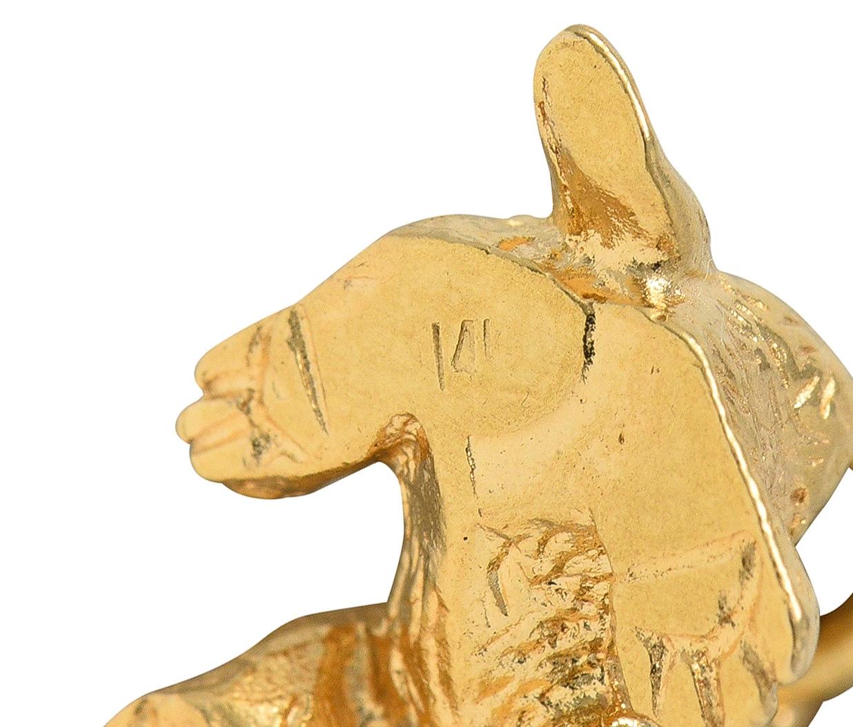 1990's 14 Karat Yellow Gold Vintage Bobble Head Spaniel Dog Charm - Image 9