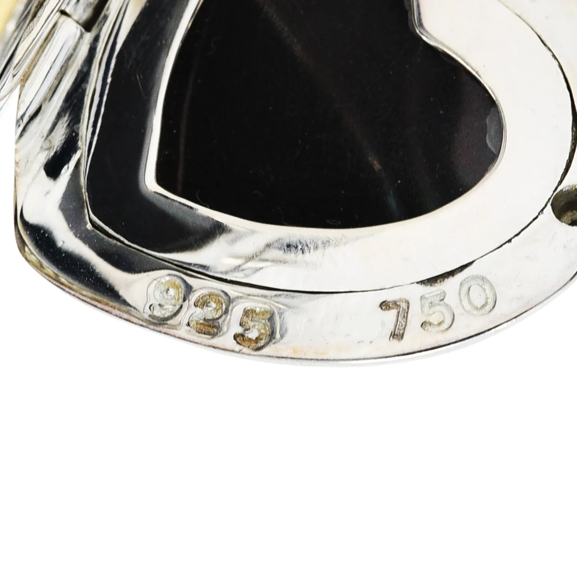1990's David Yurman 18 Karat Gold Sterling Silver Classic Cable Heart Locket Enhancer Pendant - Image 5