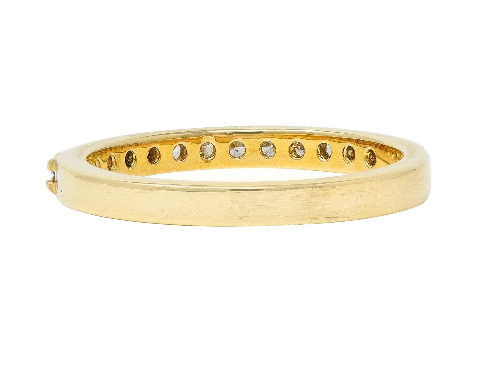 1990's Diamond 14 Karat Yellow Gold Vintage Stacking Band Ring - Image 4