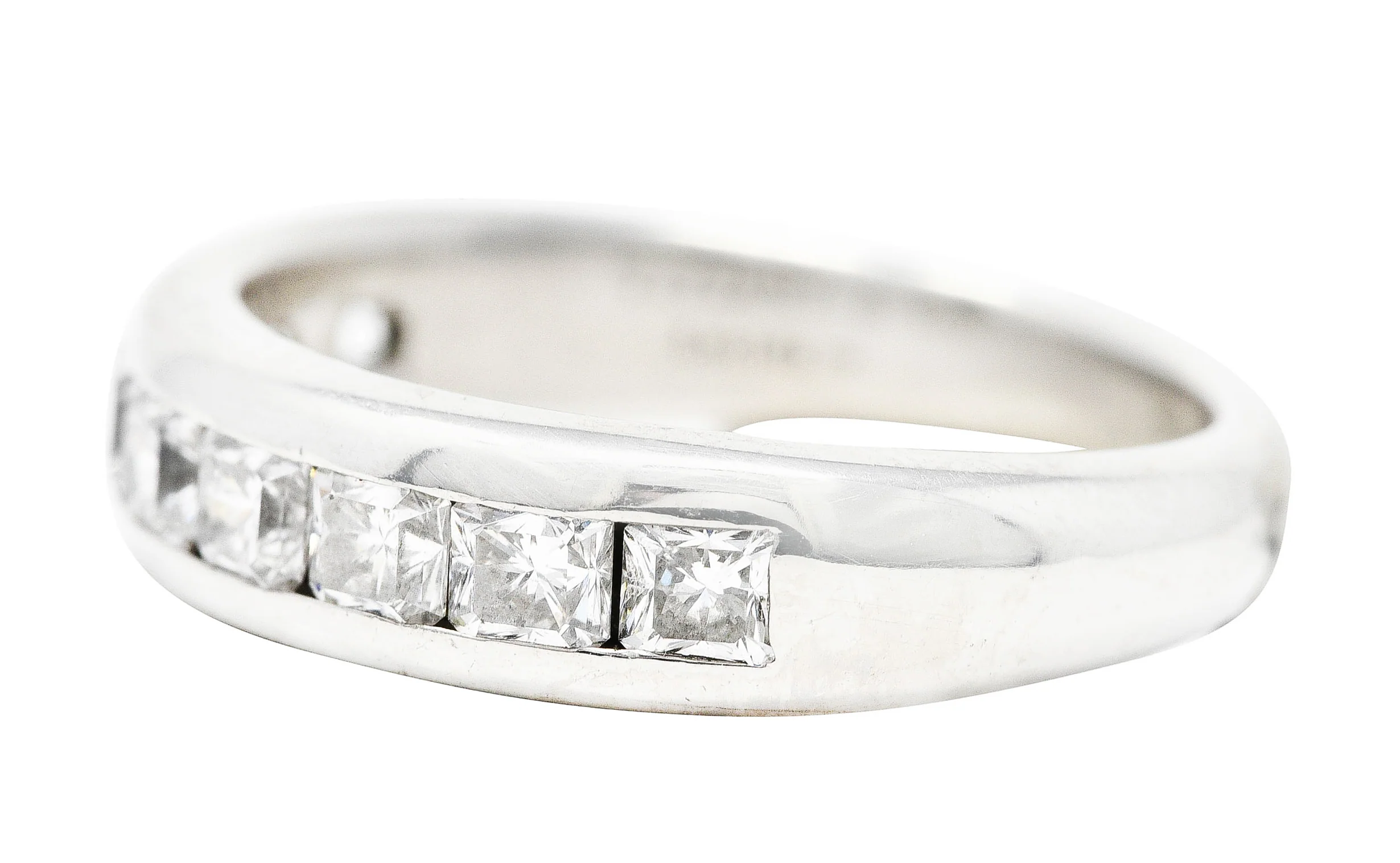 1990's Tiffany & Co. 1.10 CTW Diamond Platinum Lucida Channel Band Ring - Image 6