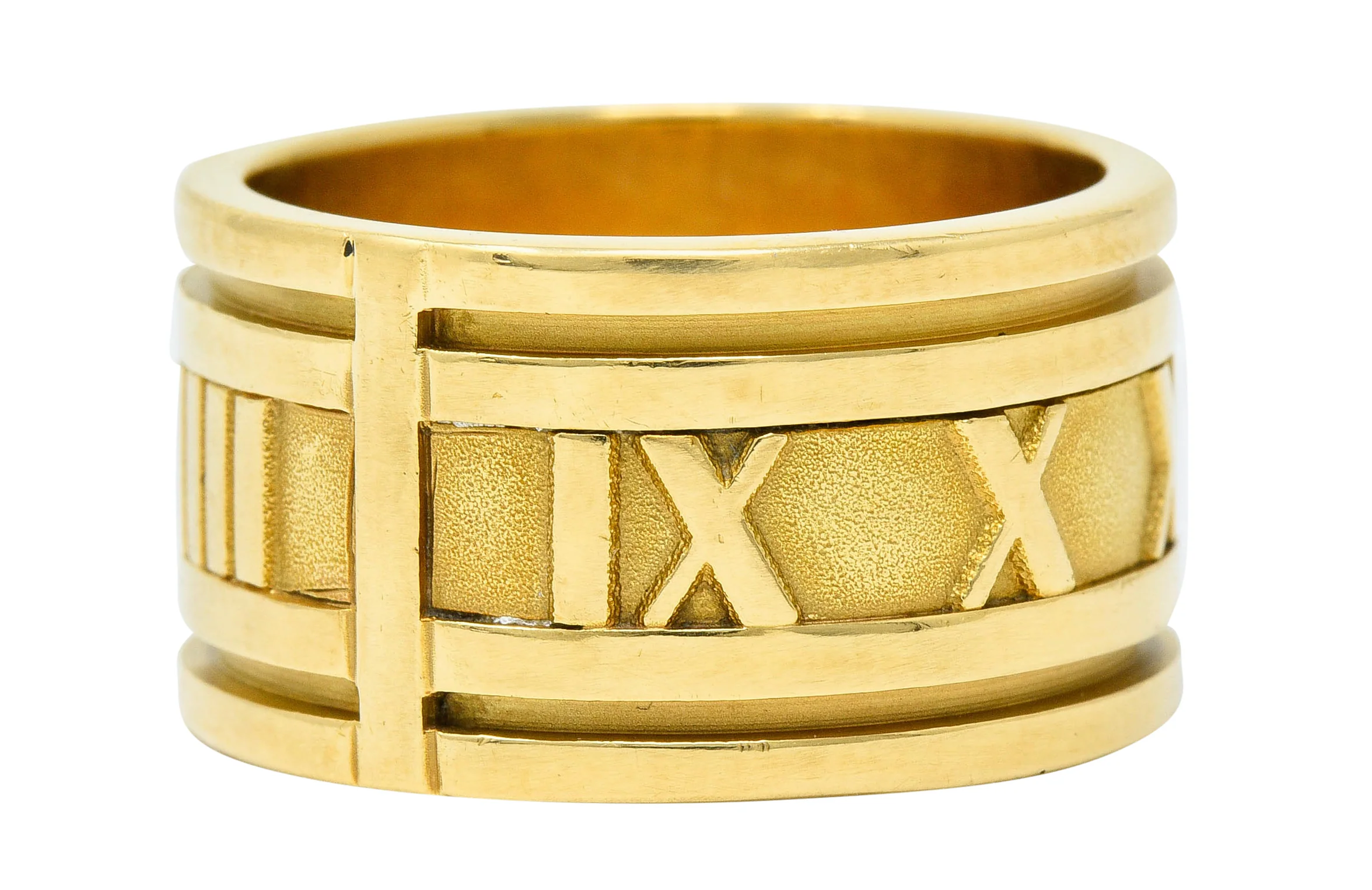 1995 Tiffany & Co. 18 Karat Gold Unisex 12MM Atlas Band Ring - Image 2