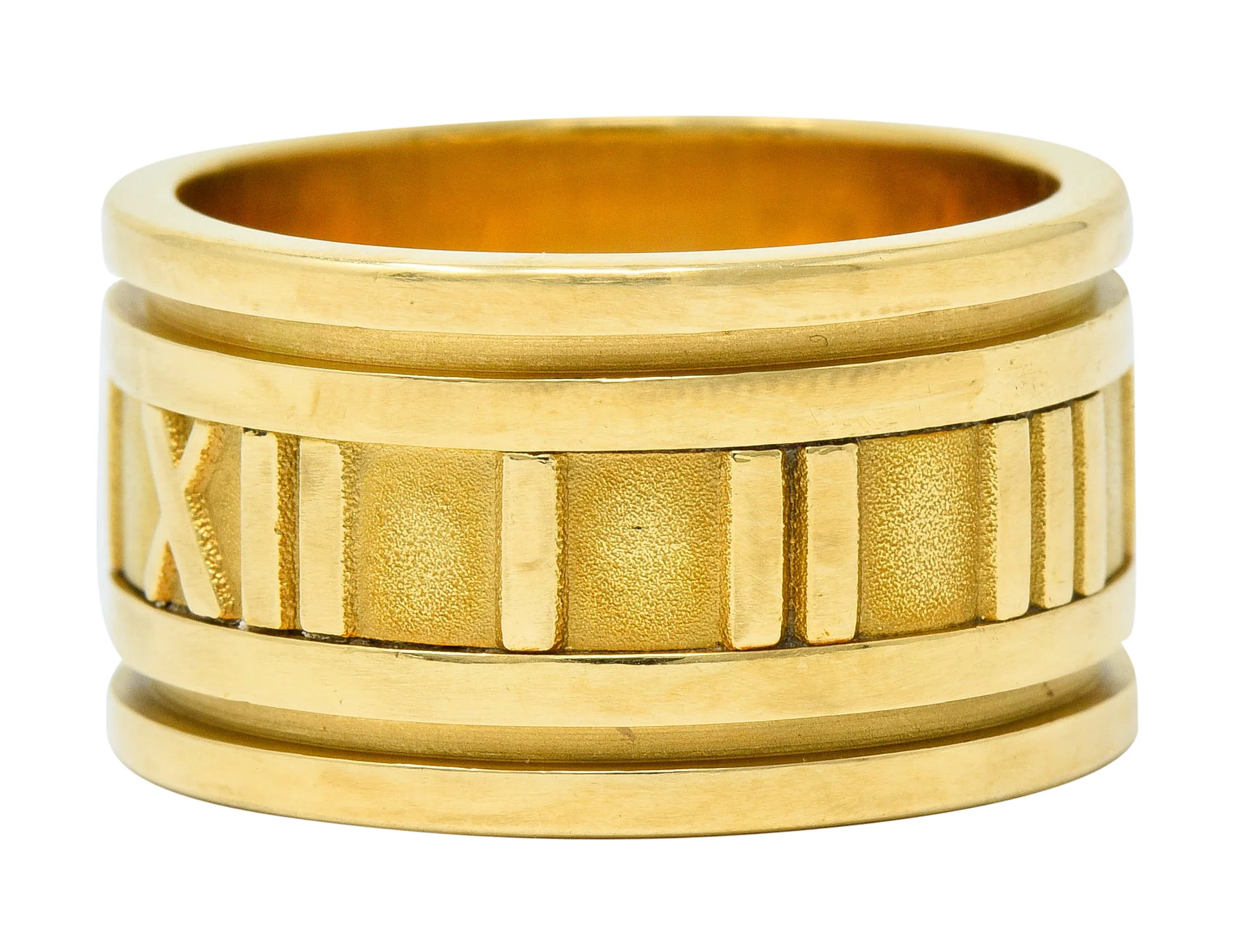 1995 Tiffany & Co. 18 Karat Gold Unisex 12MM Atlas Band Ring - Image 4
