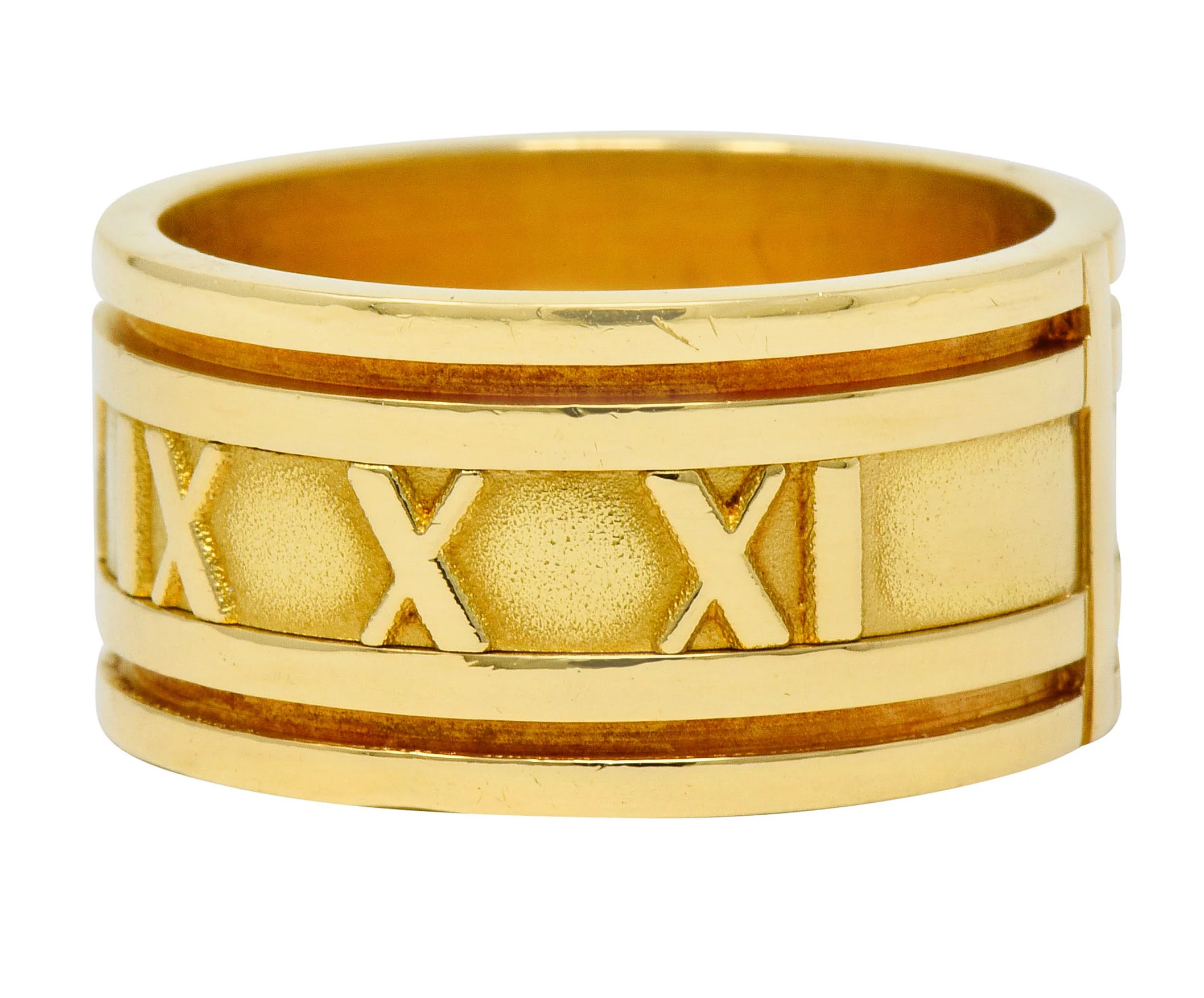 1995 Tiffany & Co. 18 Karat Gold Unisex 12MM Atlas Band Ring - Image 3