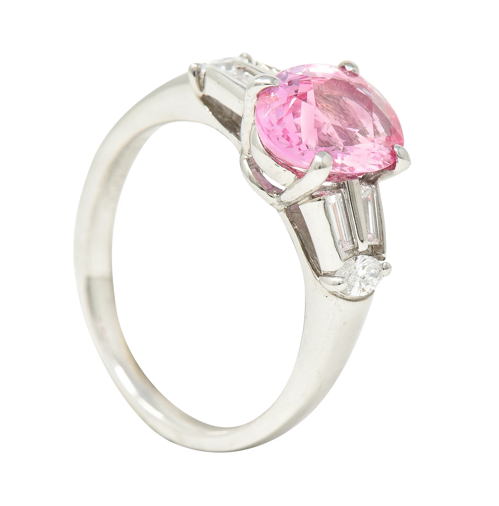 2.63 CTW No Heat Padparadscha Sapphire Diamond Platinum Gemstone Ring GIA - Image 11