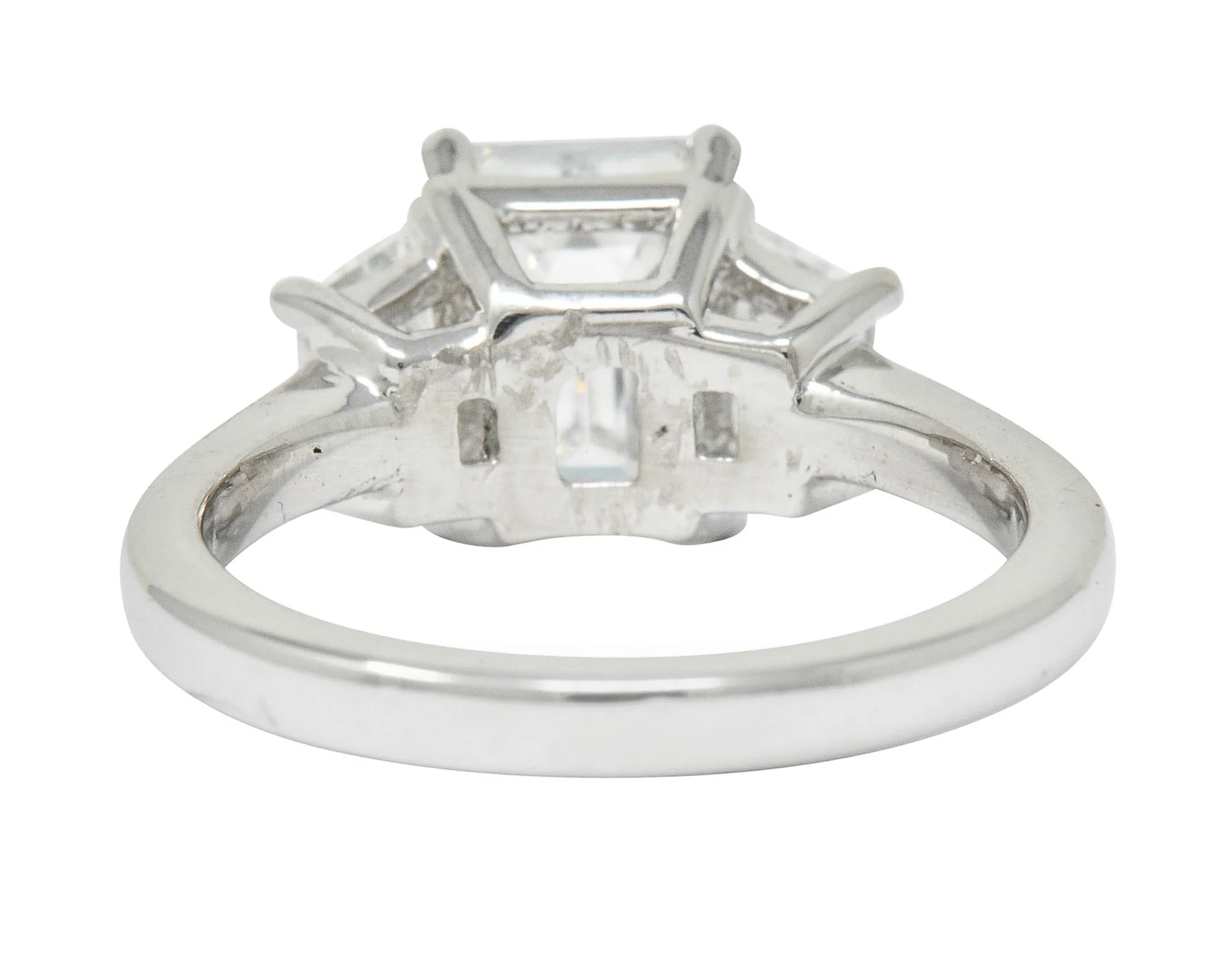 2.81 CTW Emerald Cut Diamond Platinum Engagement Ring GIA - Image 4