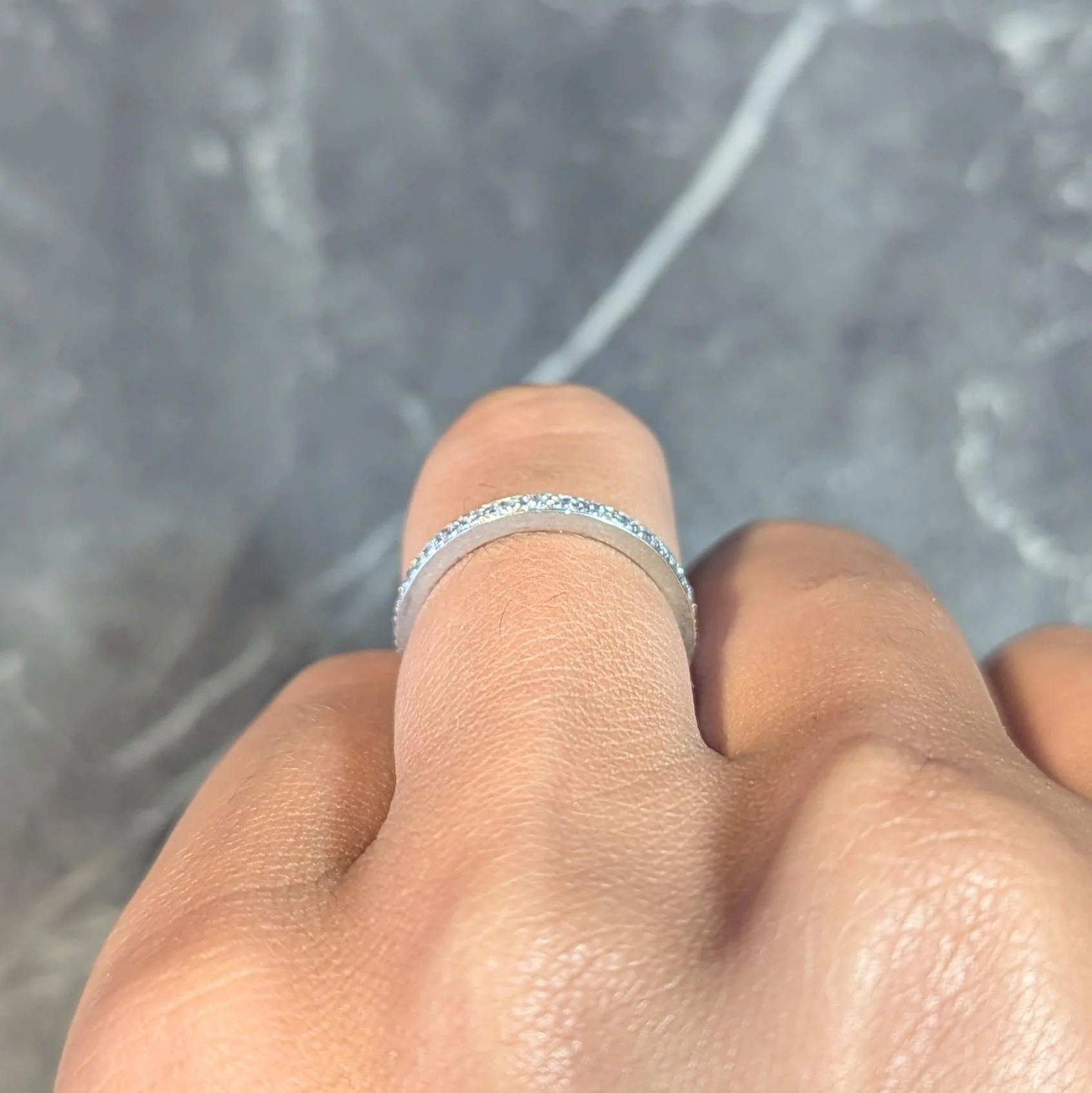 2000's 0.45 CTW Diamond 14 Karat White Gold Eternity Wedding Band Ring - Image 11
