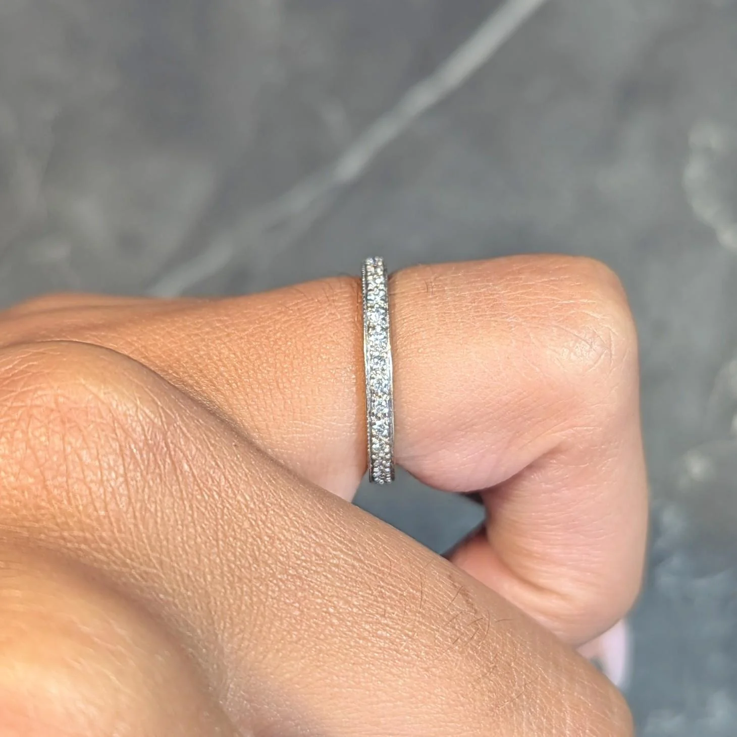 2000's 0.45 CTW Diamond 14 Karat White Gold Eternity Wedding Band Ring - Image 12