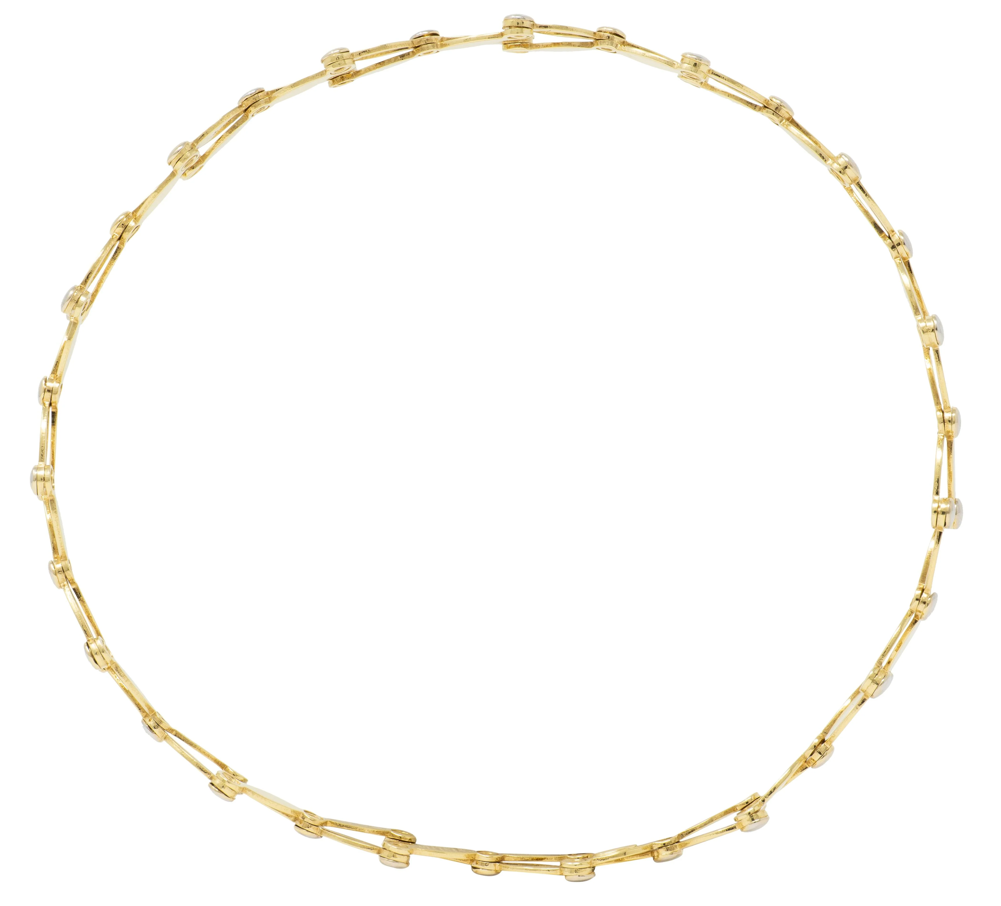 2000's 18 Karat Two-Tone Yellow Gold Expanding Universal Bracelet Ring - Image 6