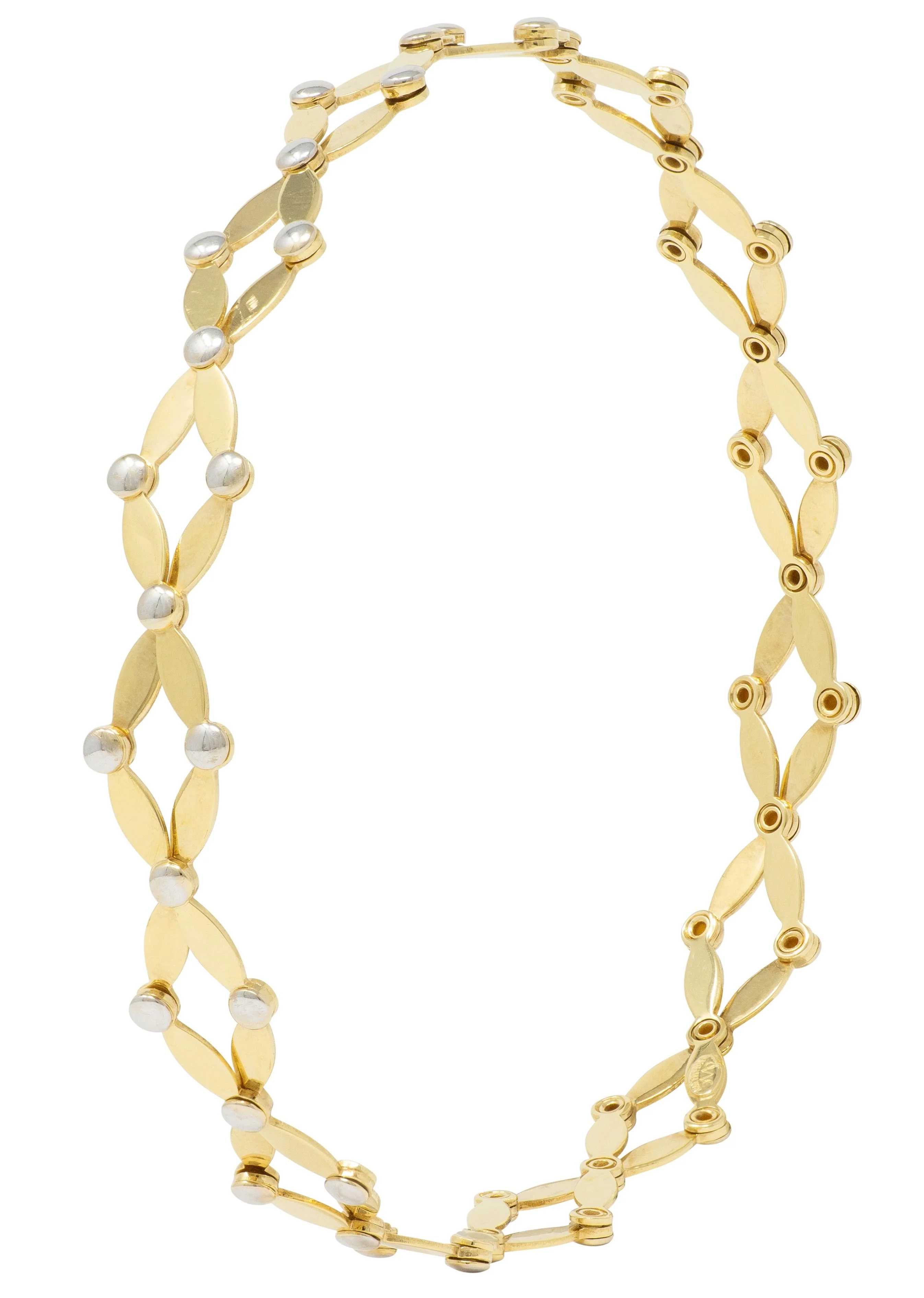 2000's 18 Karat Two-Tone Yellow Gold Expanding Universal Bracelet Ring - Image 9