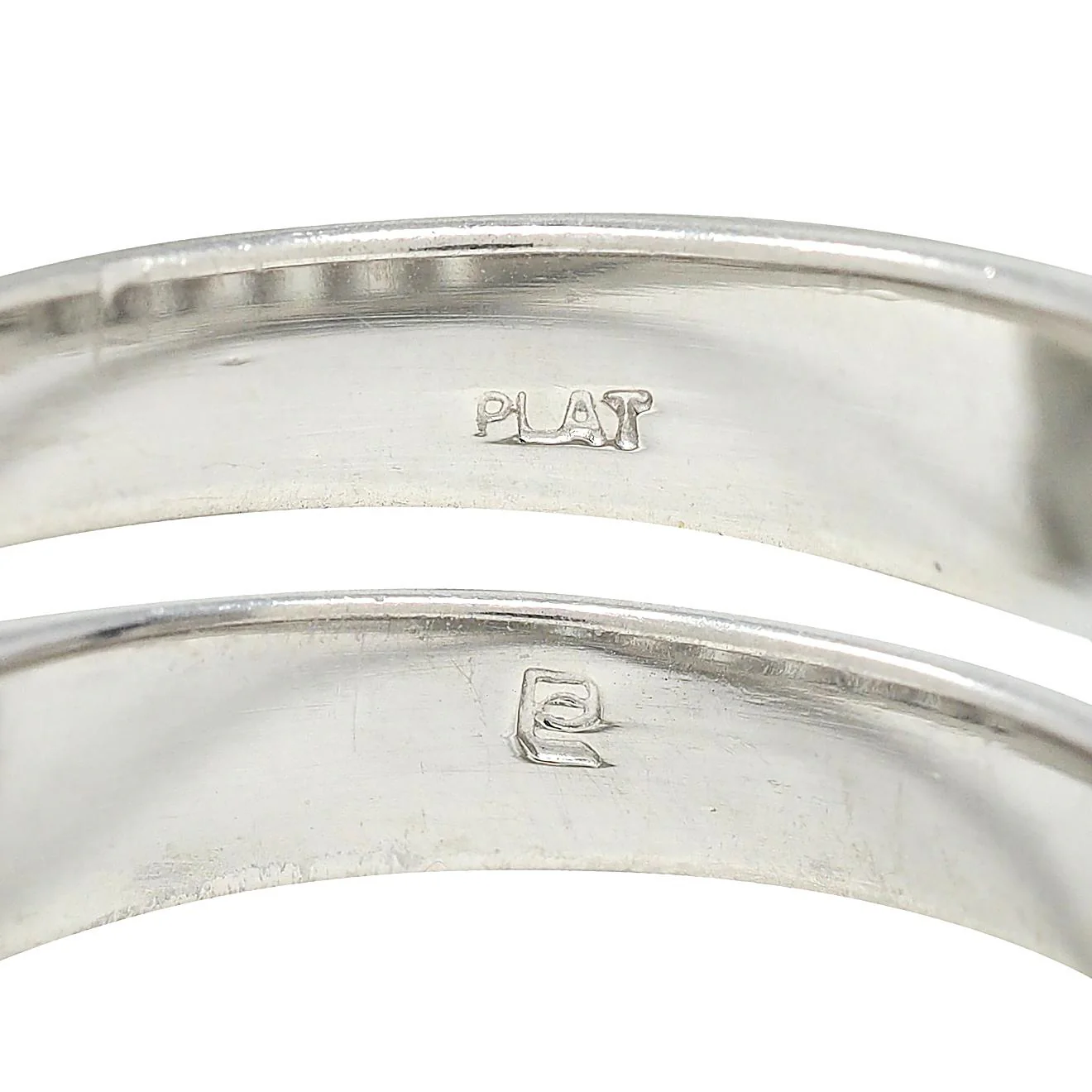 2000's Diamond Platinum Baguette Stacking Band Ring - Image 6