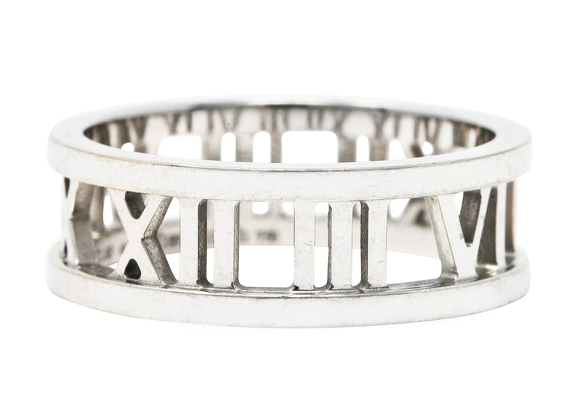 2003 Tiffany & Co. 18 Karat White Gold Atlas Unisex Band Ring - Image 3