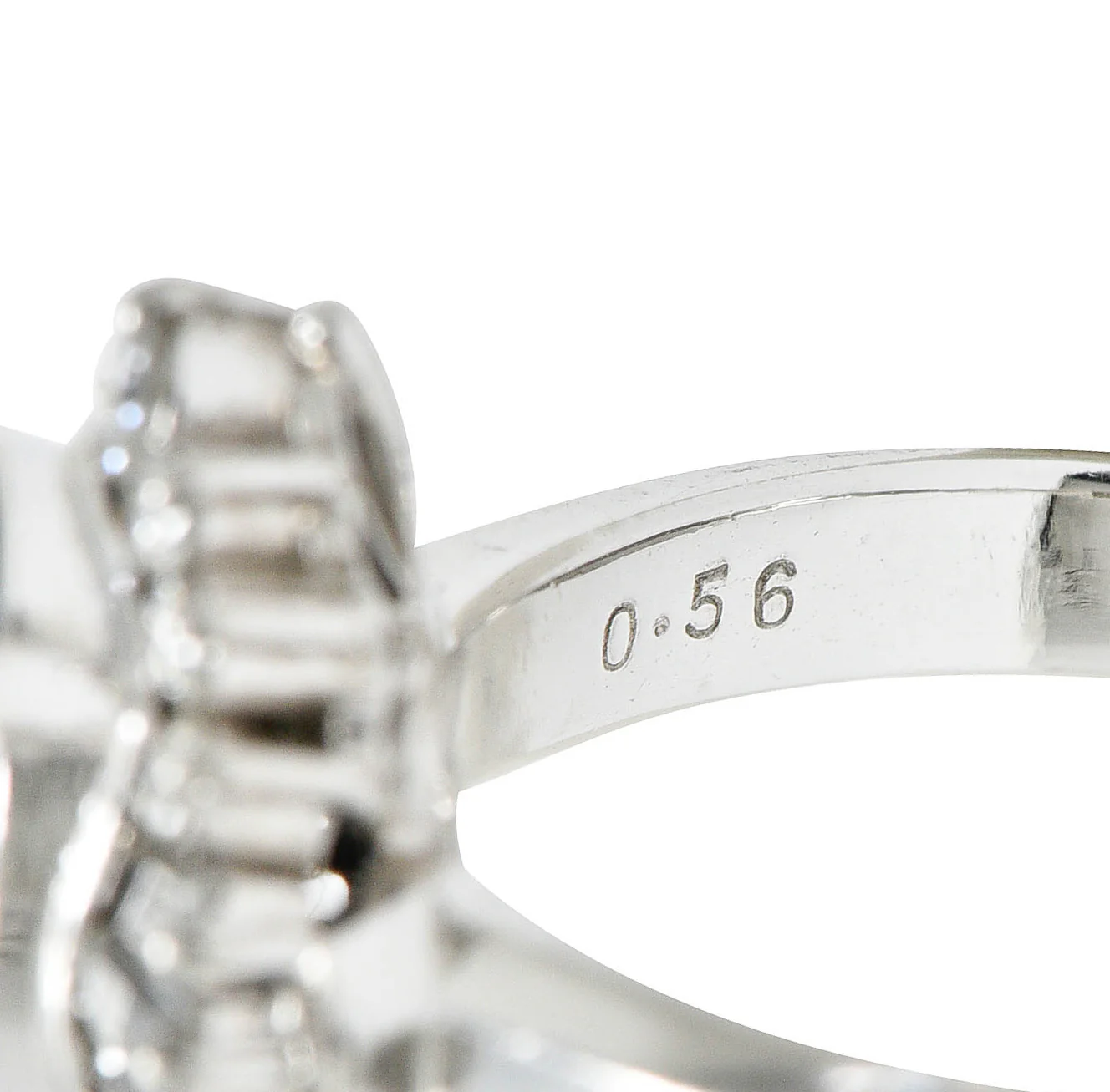 3.50 CTW Sapphire Diamond Platinum Cluster Ring - Image 10
