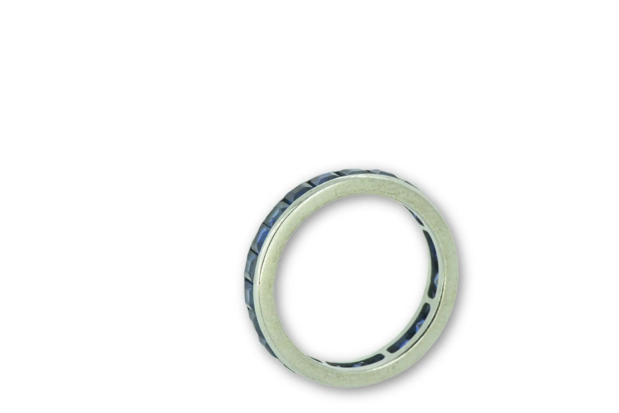 3.60 Carat Art Deco Stackable Sapphire Eternity Band Ring - Image 6