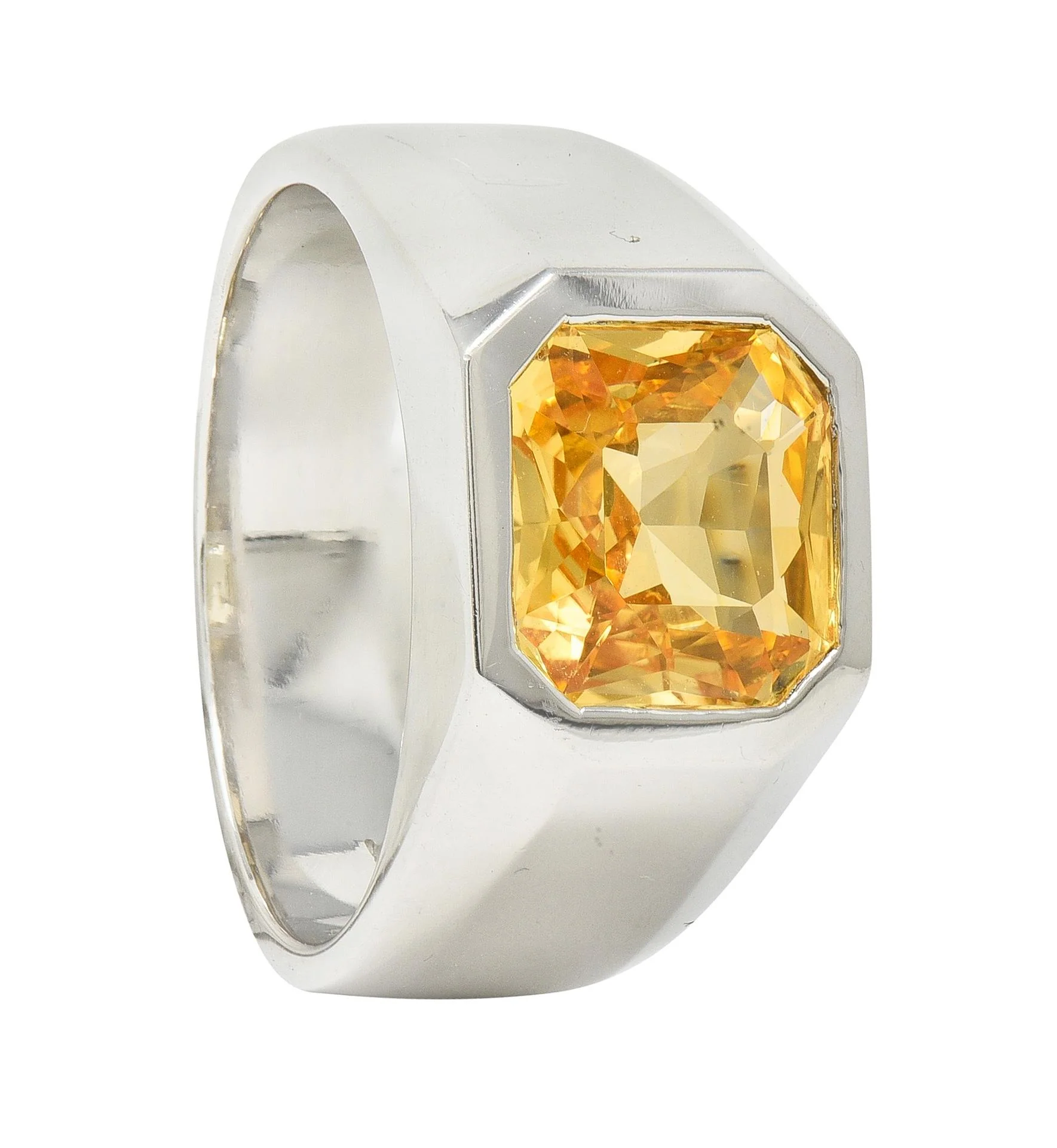 4.02 CTW No Heat Fancy Orangy Yellow Sri Lanka Ceylon Sapphire Unisex Ring GIA - Image 10