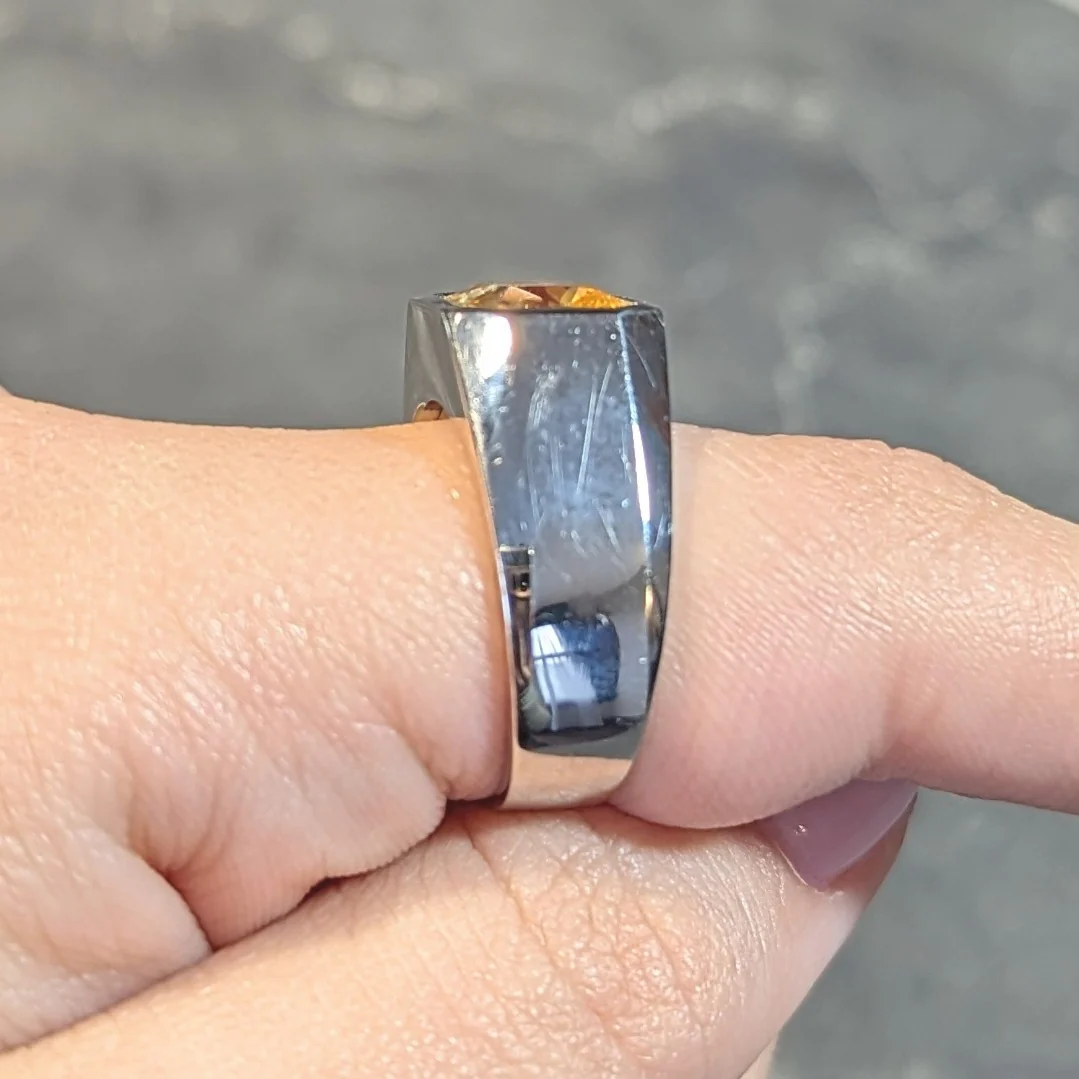 4.02 CTW No Heat Fancy Orangy Yellow Sri Lanka Ceylon Sapphire Unisex Ring GIA - Image 14