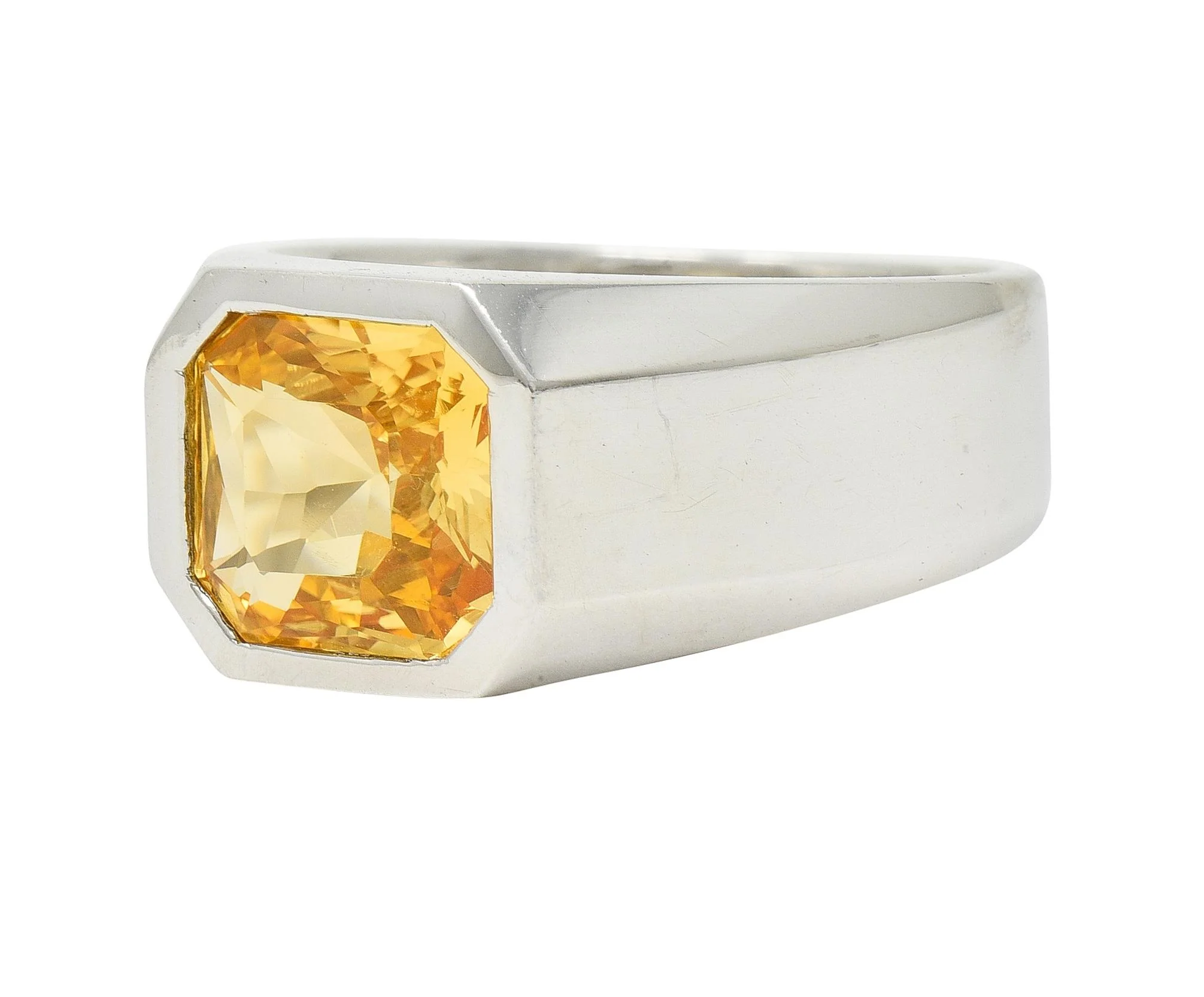 4.02 CTW No Heat Fancy Orangy Yellow Sri Lanka Ceylon Sapphire Unisex Ring GIA - Image 7