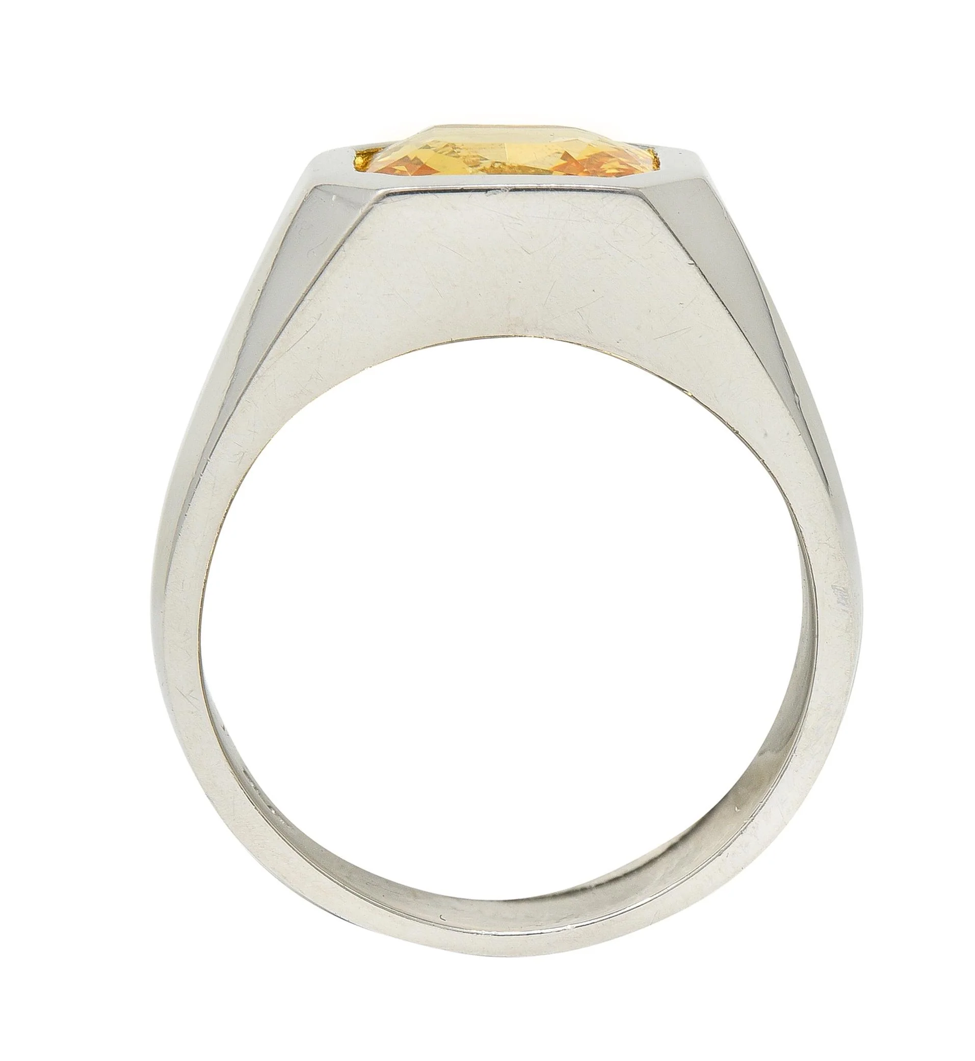 4.02 CTW No Heat Fancy Orangy Yellow Sri Lanka Ceylon Sapphire Unisex Ring GIA - Image 9