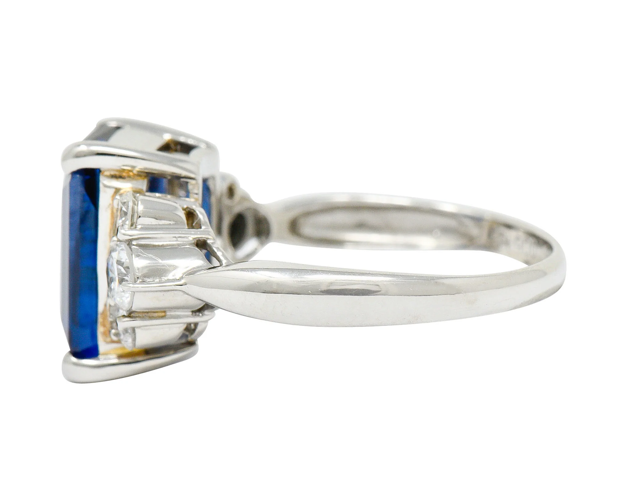 4.96 CTW Sapphire Diamond Platinum Gemstone Ring GIA - Image 5