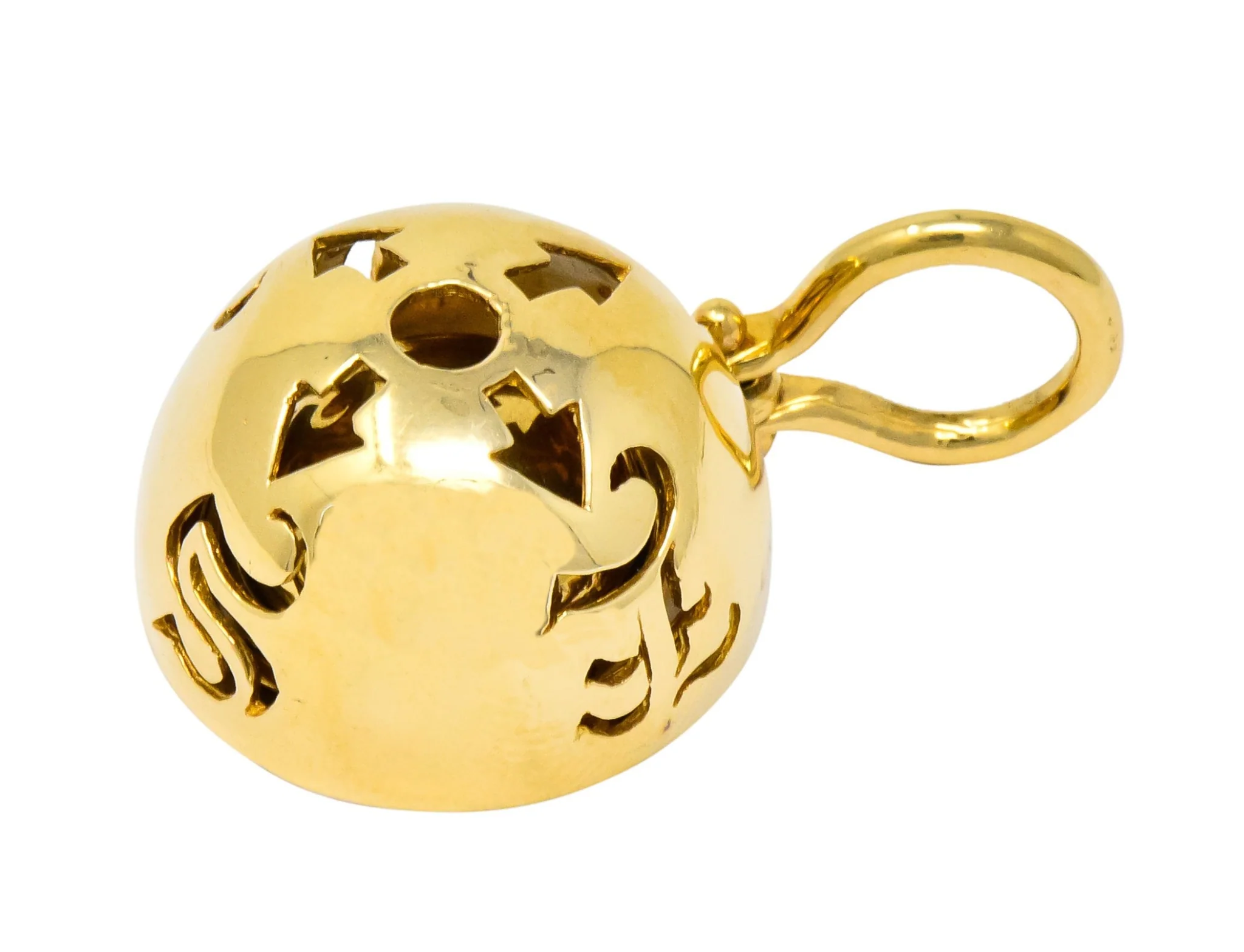 Accar Vintage 14 Karat Gold Gyroscope Compass Pendant - Image 6